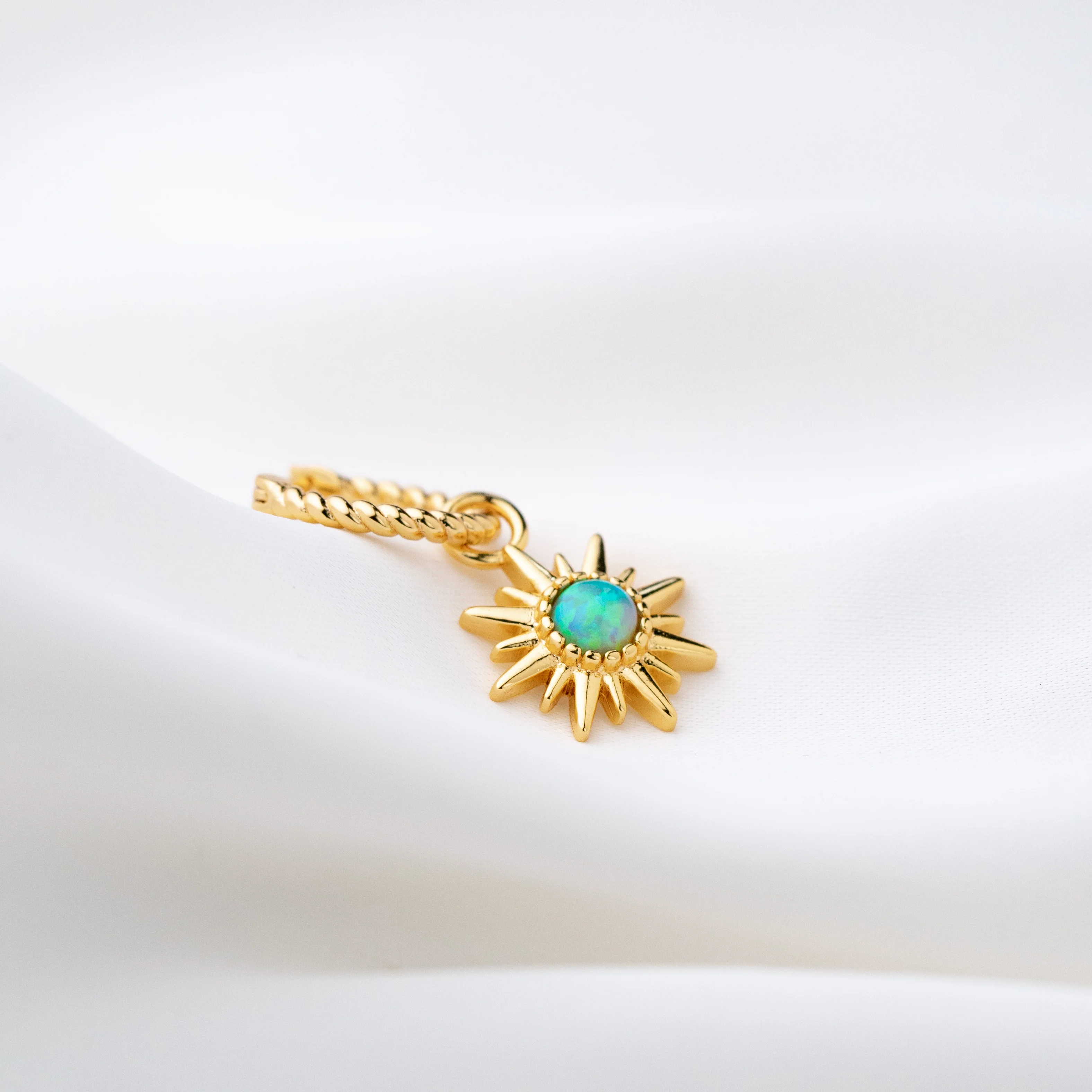 Bohemian Green Opal Sun Earring - Image 3