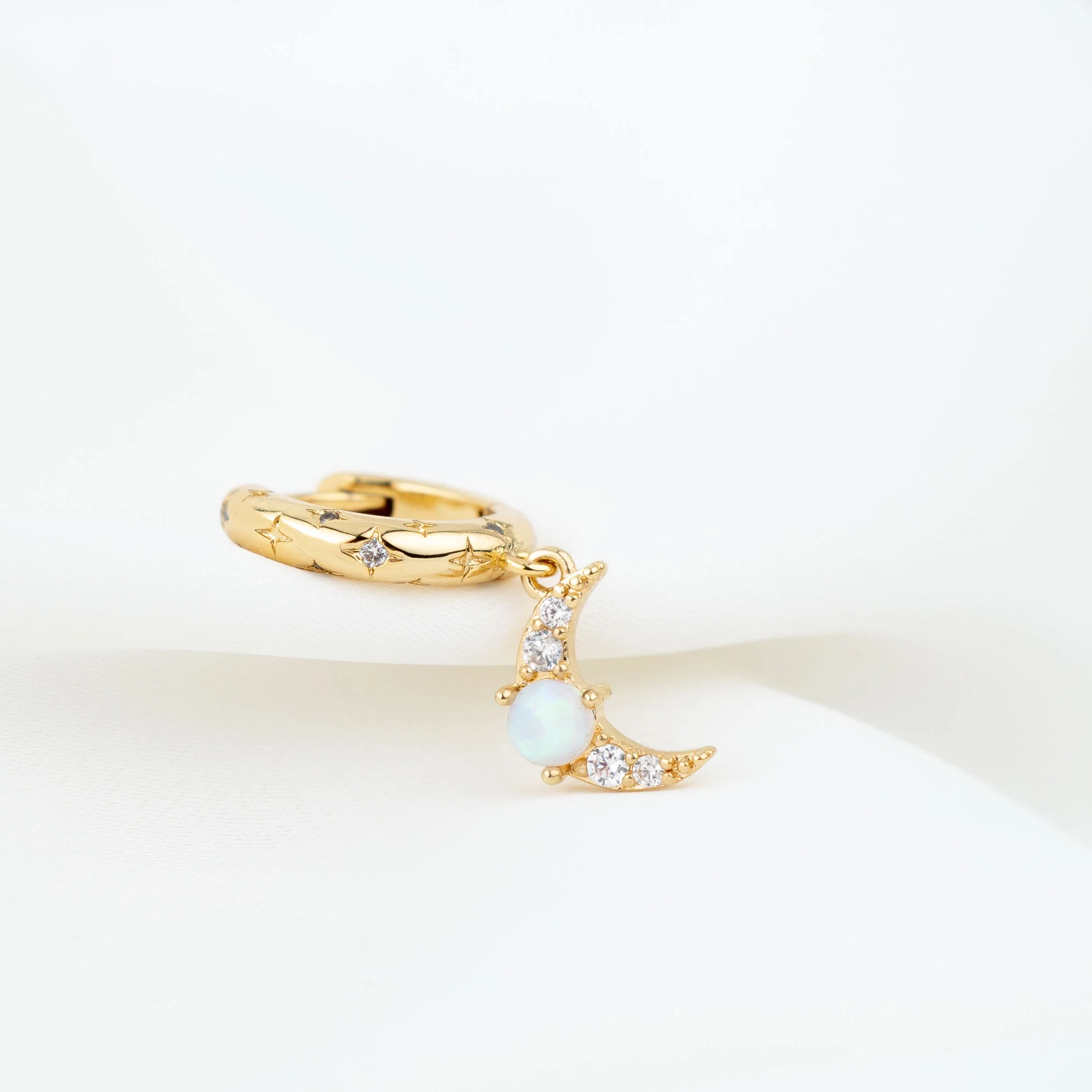 Celestial Opal Moon Earring - Image 3
