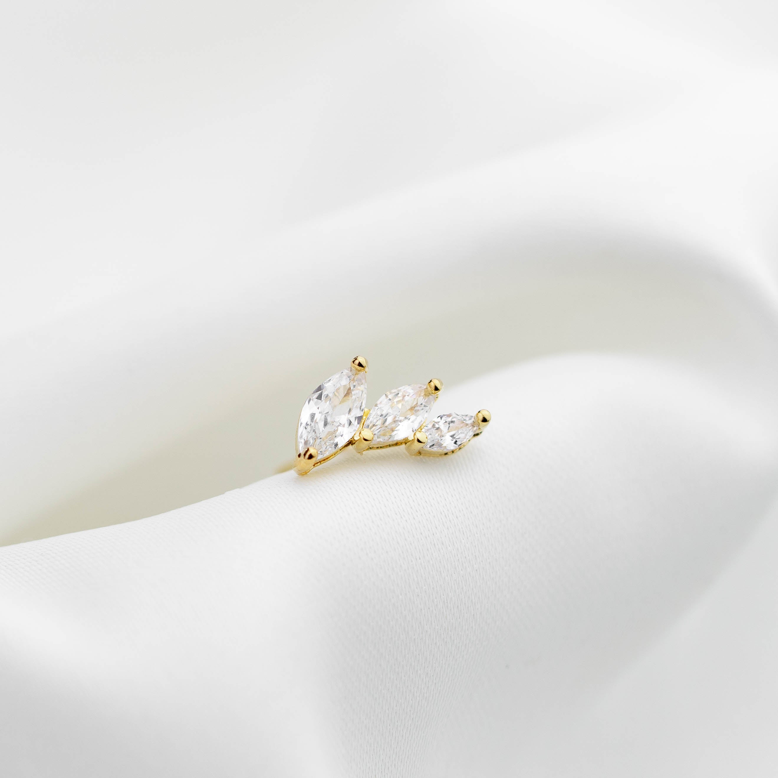 Delicate Marquise Diamonds Stud - Image 3