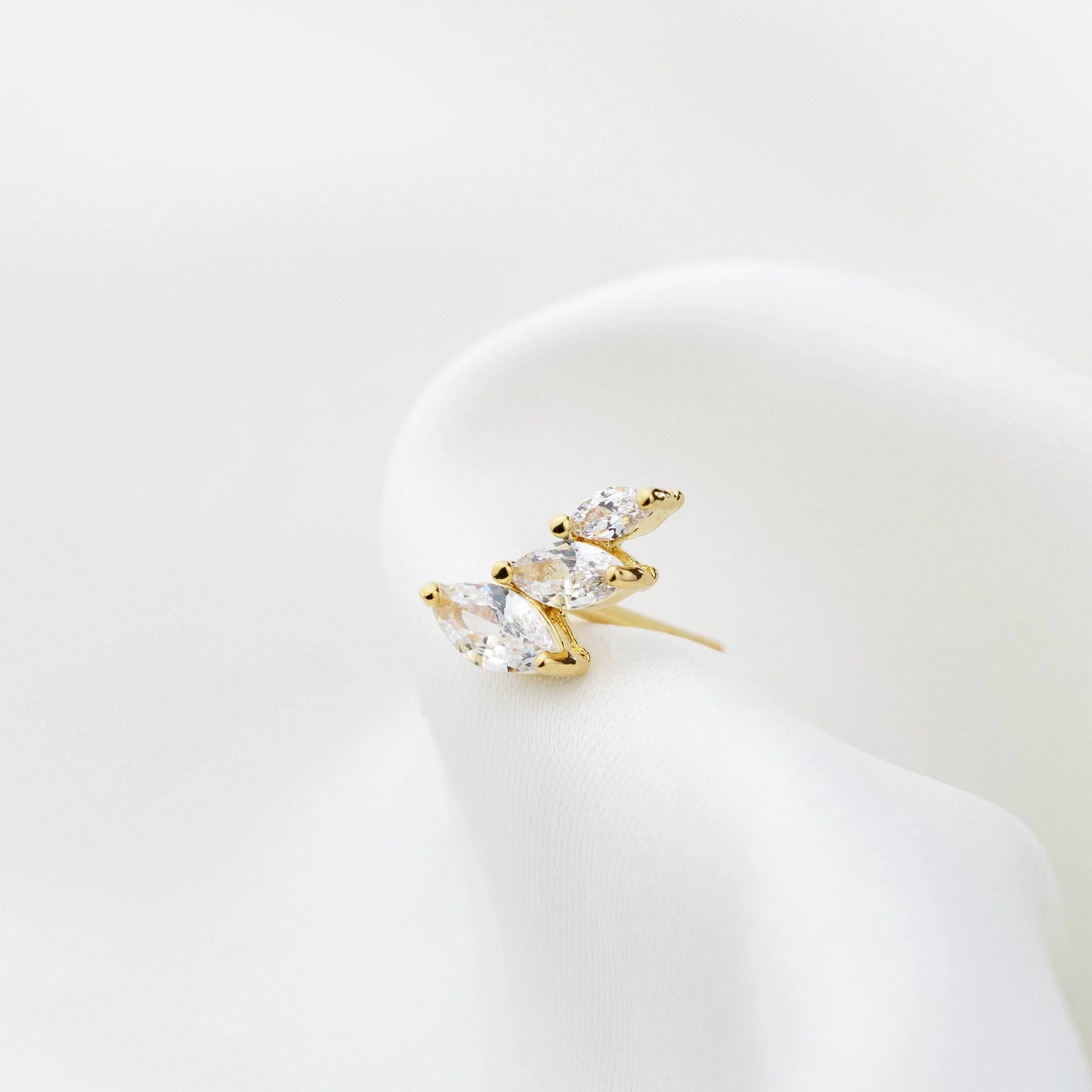 Delicate Marquise Diamonds Stud - Image 4
