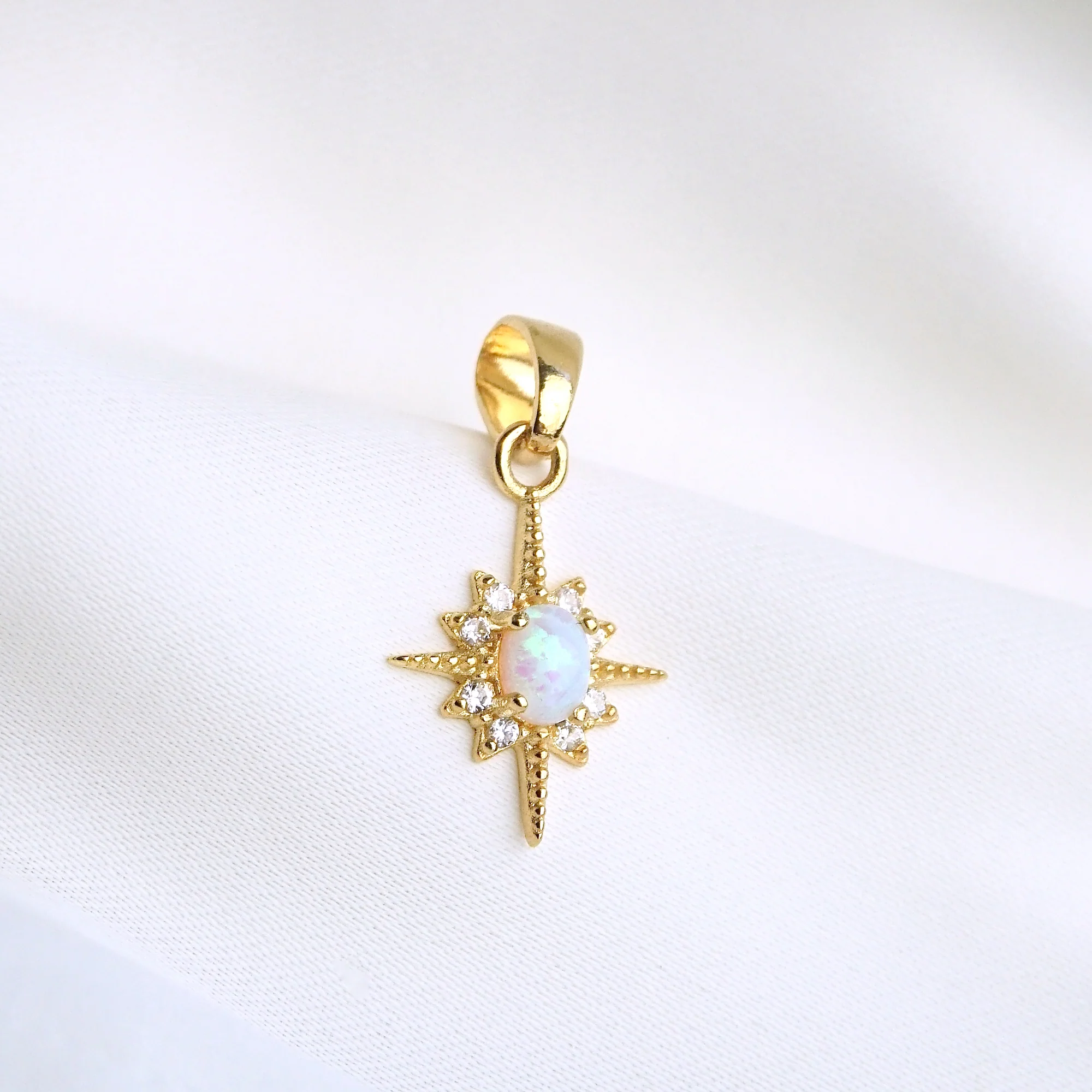 Delicate Opal North Star Necklace - Image 4