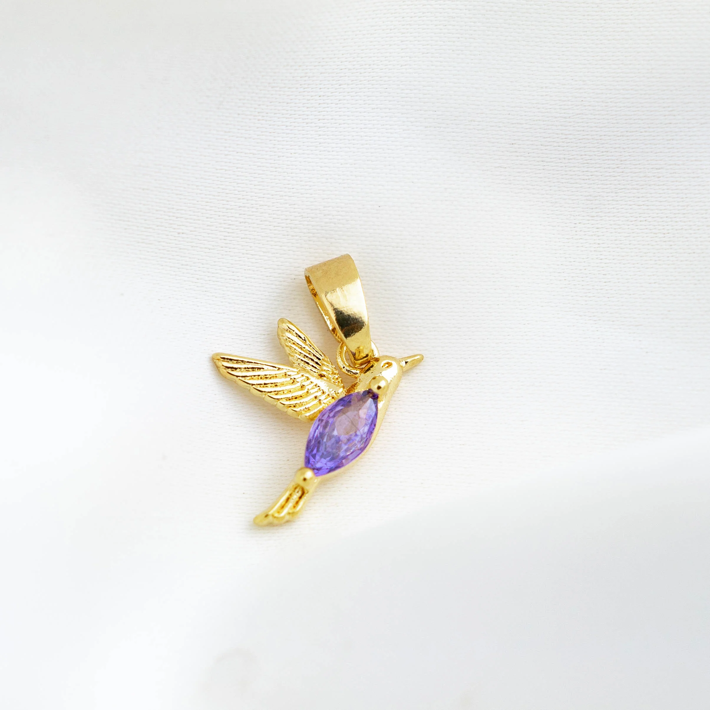 Gleaming Purple Hummingbird Necklace - Image 3