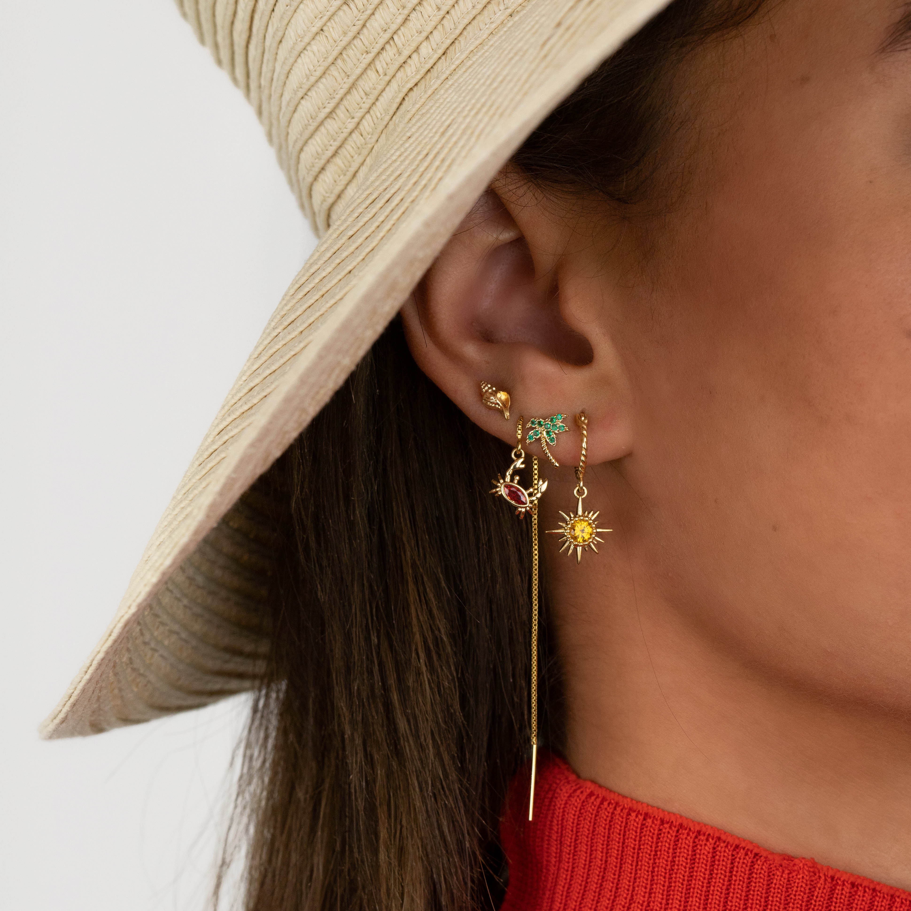 Golden Sun Twisted Hoop Earring - Image 2