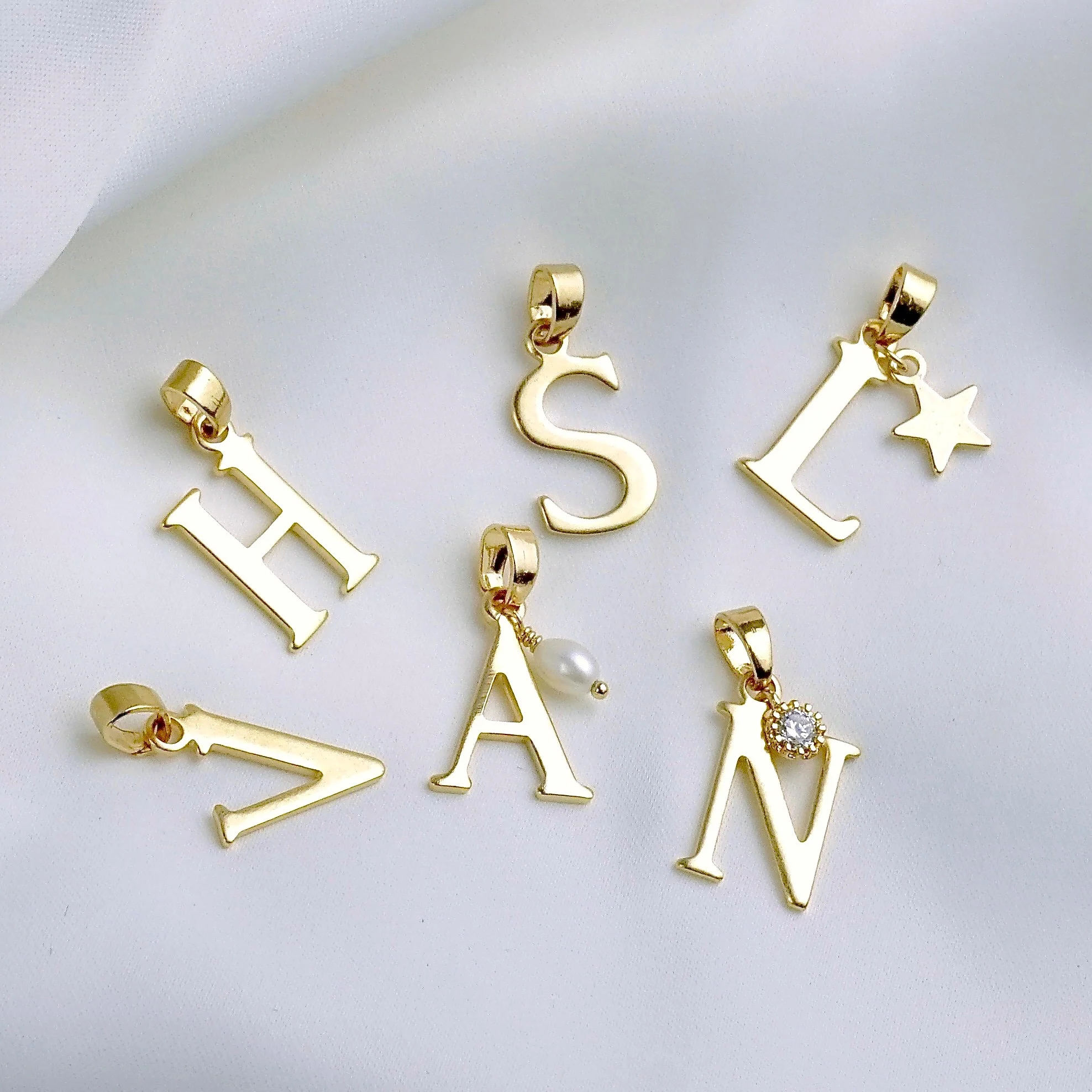 Initial Letter Necklace With Pearl - Image 3