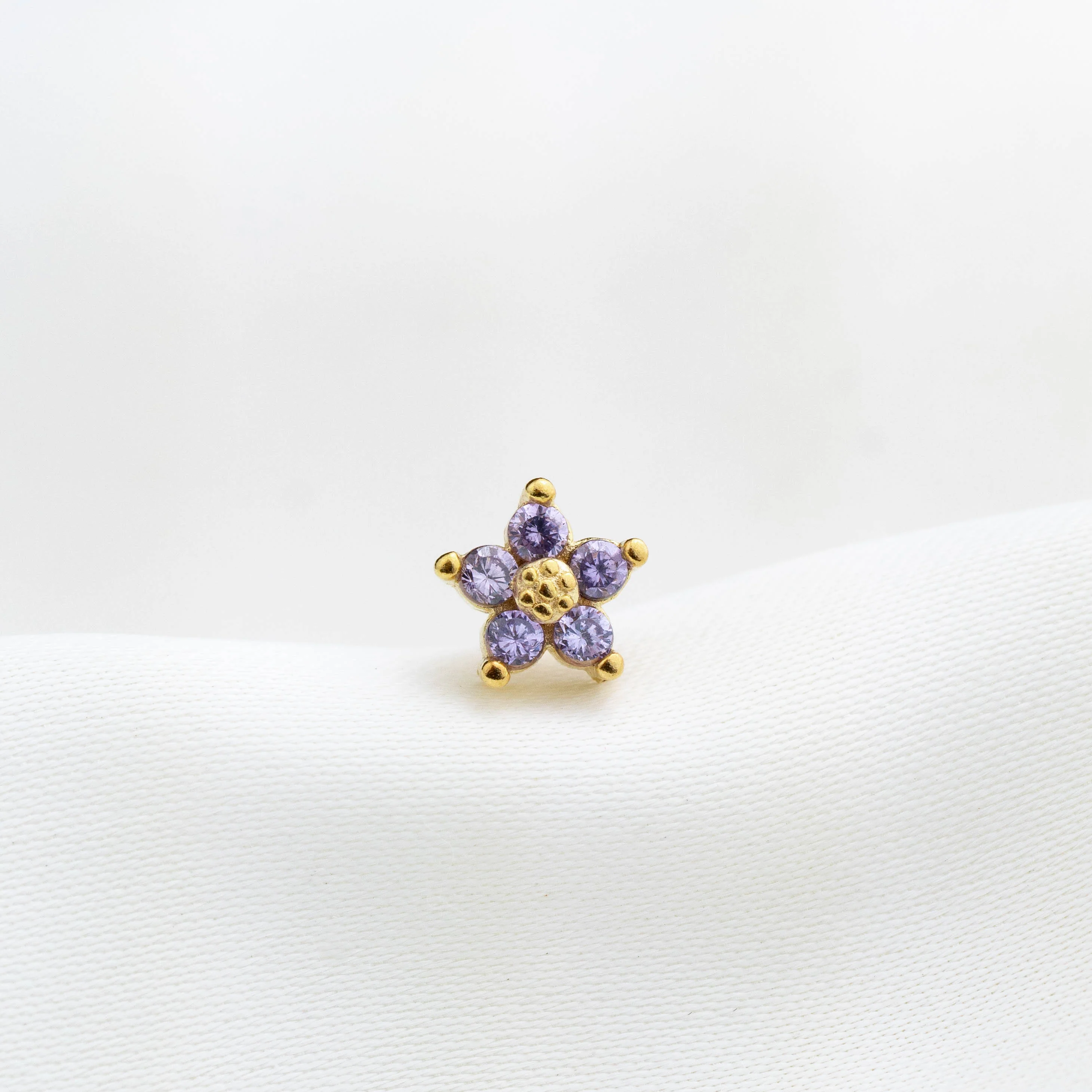 Mini Lilac Flower Stud
