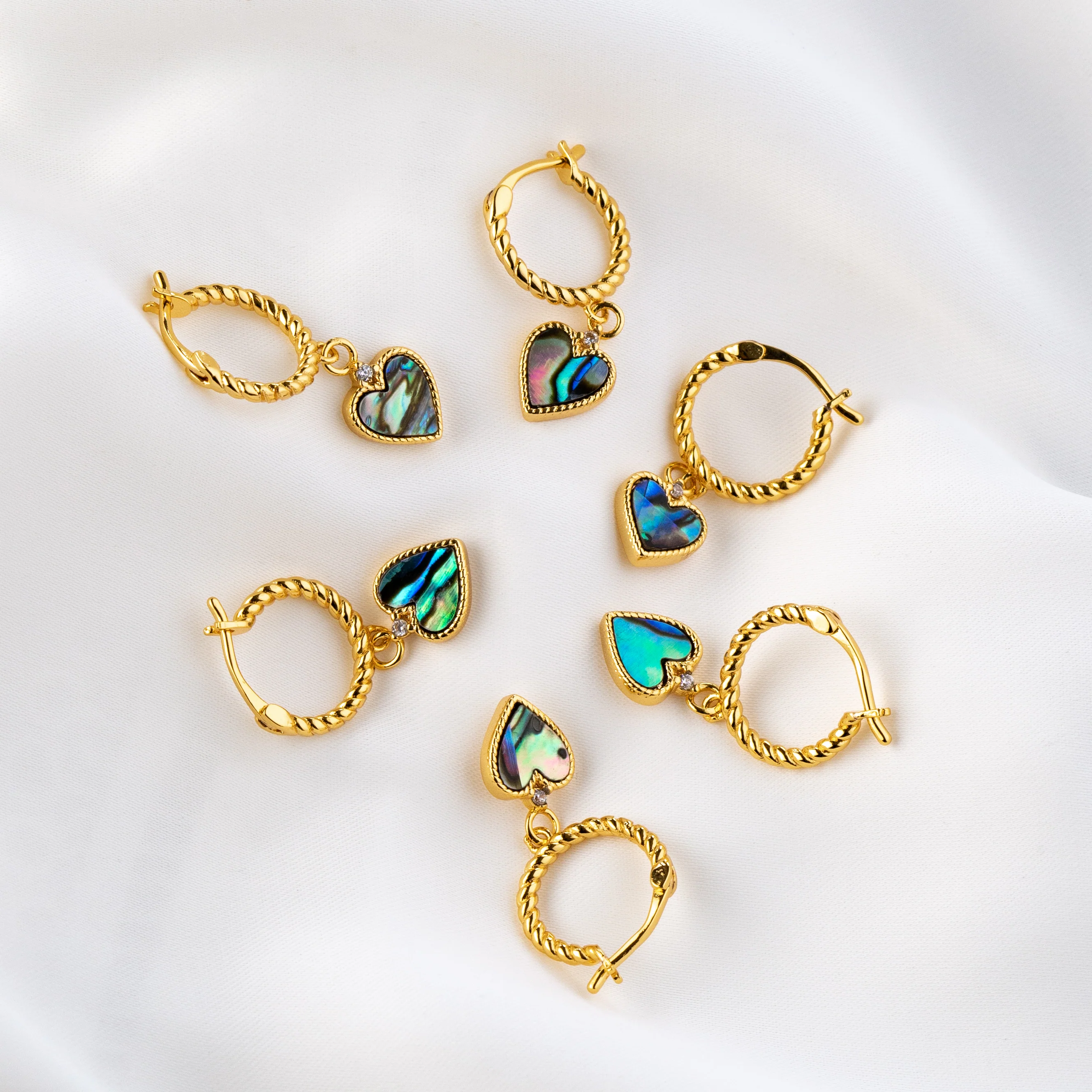 Mother Of Pearl Heart Earring - Image 2