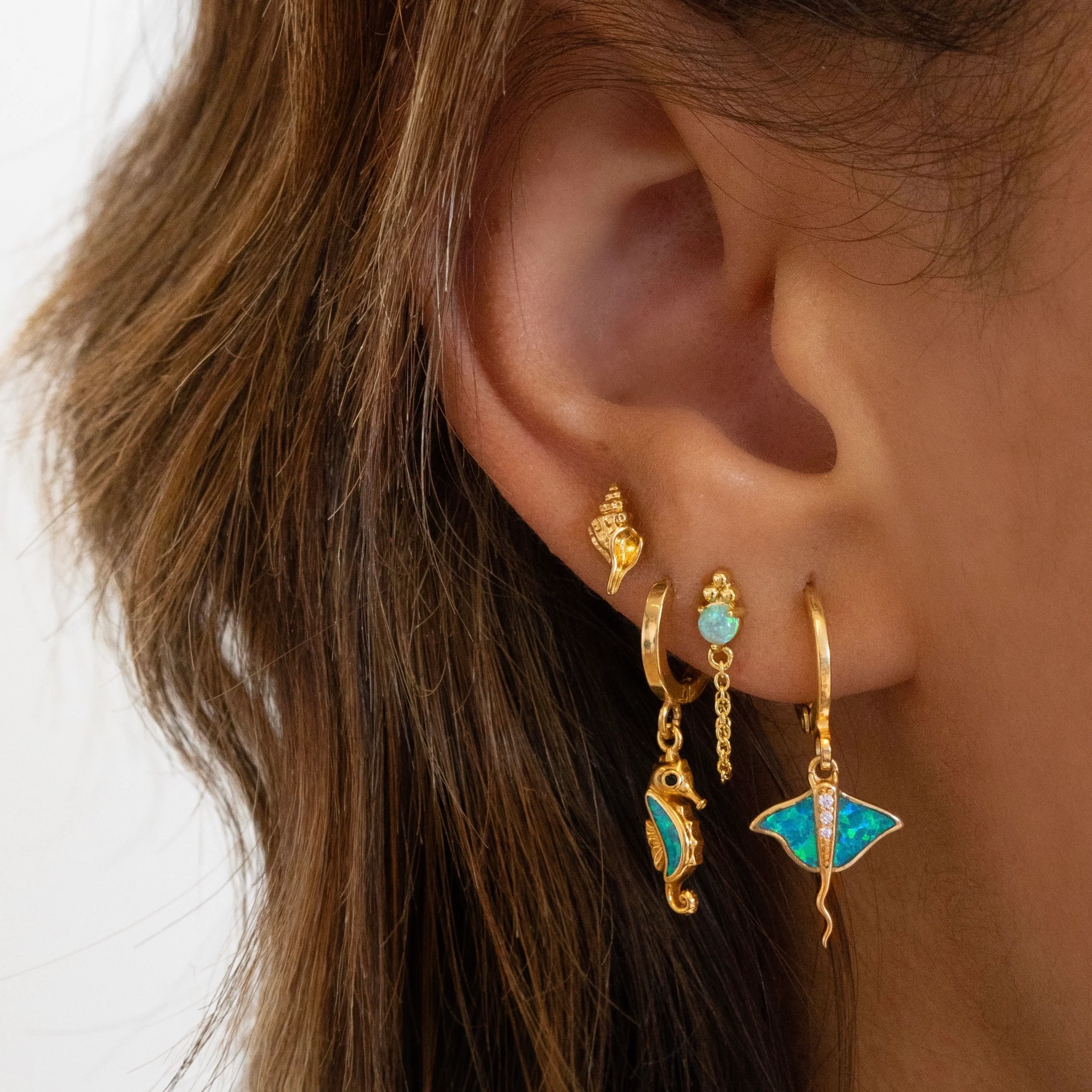 Opal Seahorse Earring - Image 4