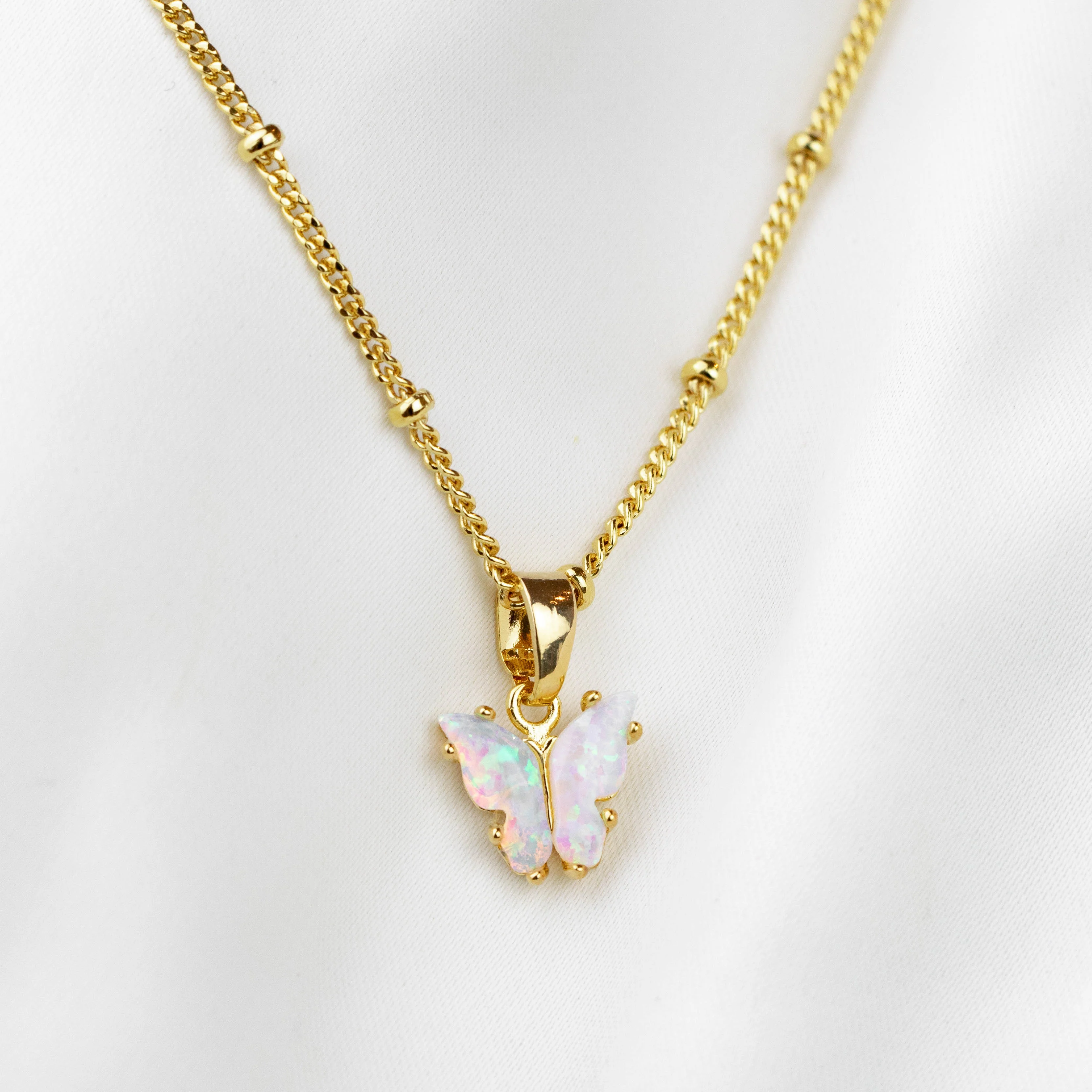 Opal Wings Butterfly Necklace - Image 4