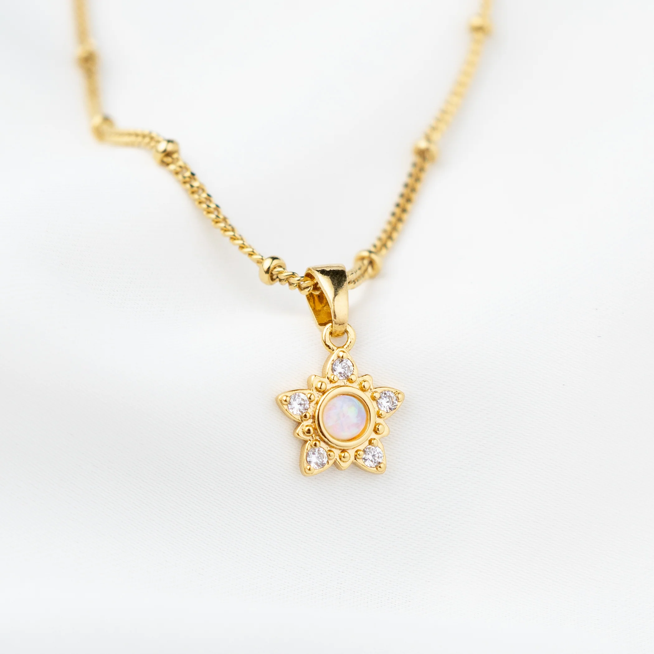Oriental Opal Flower Necklace - Image 3