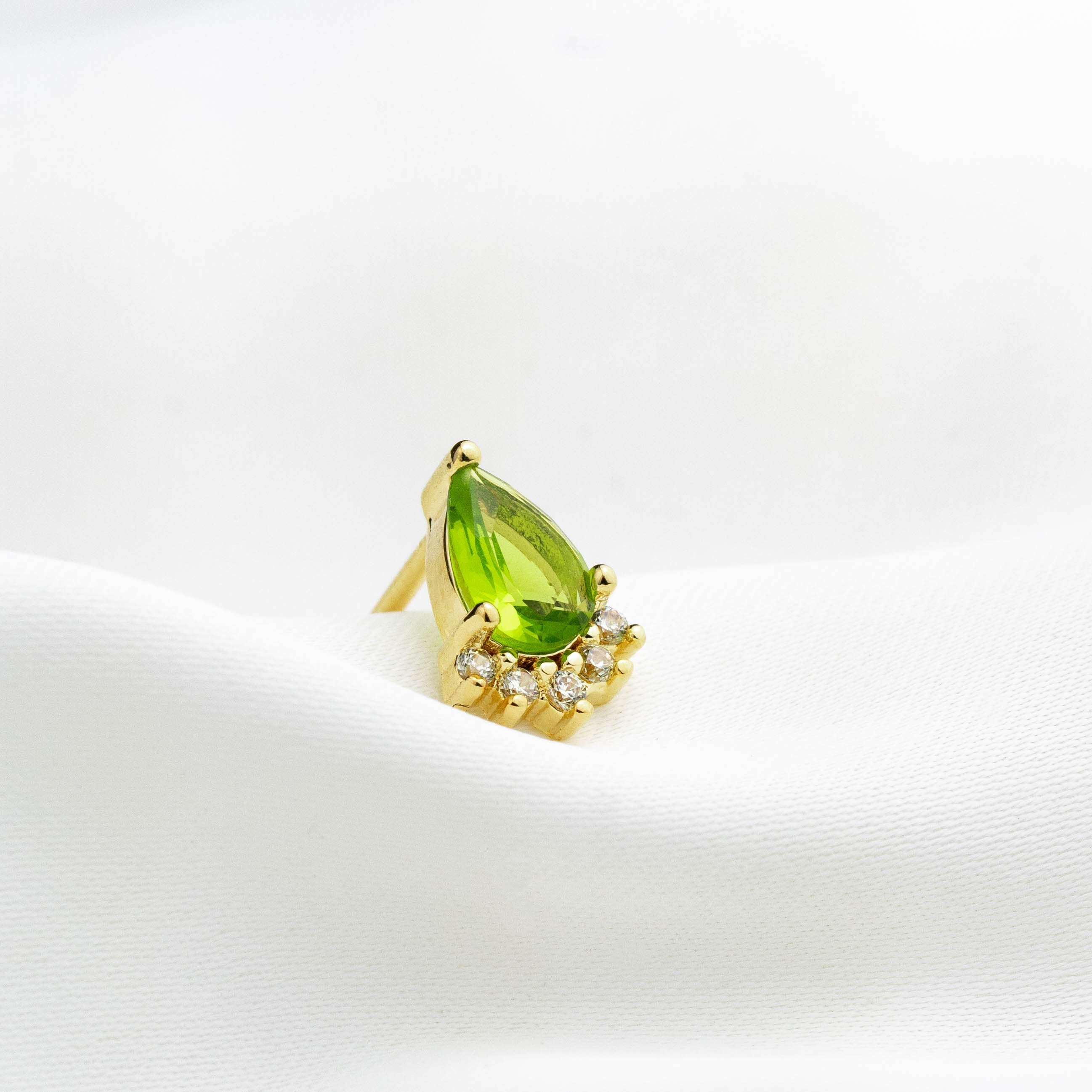 Peridot Sparkling Drop Stud - Image 3