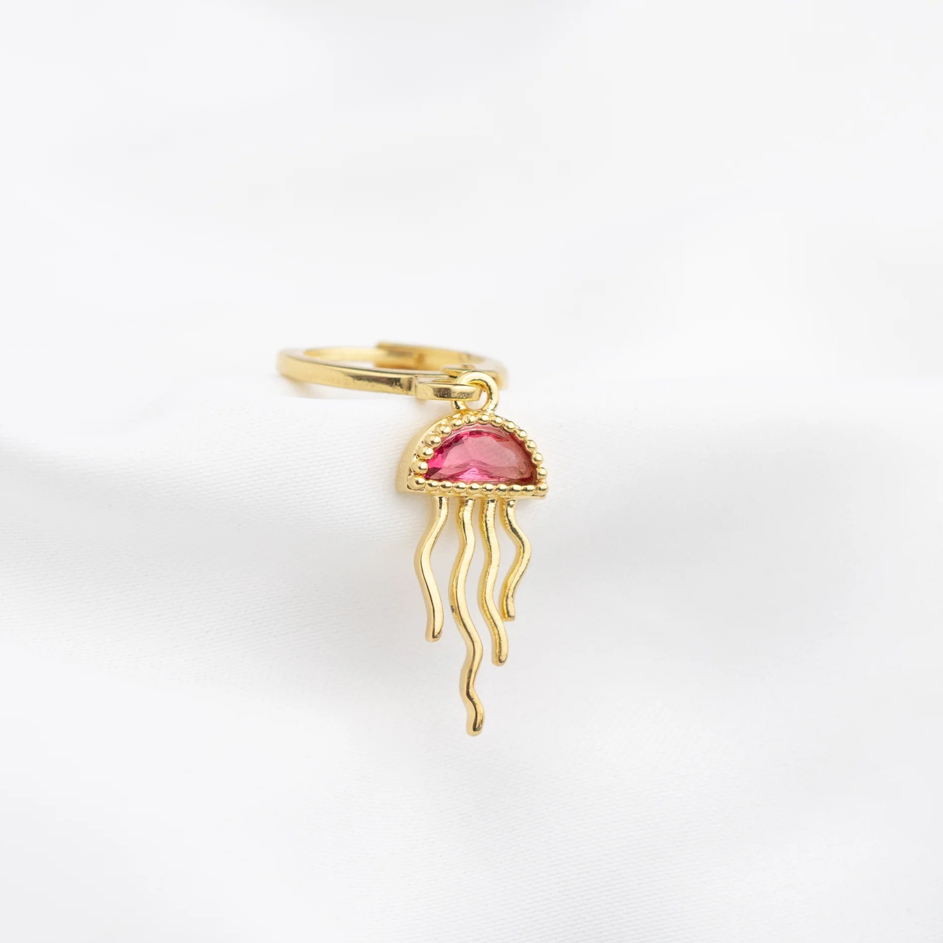 Pink Tropical Jellyfish Earring