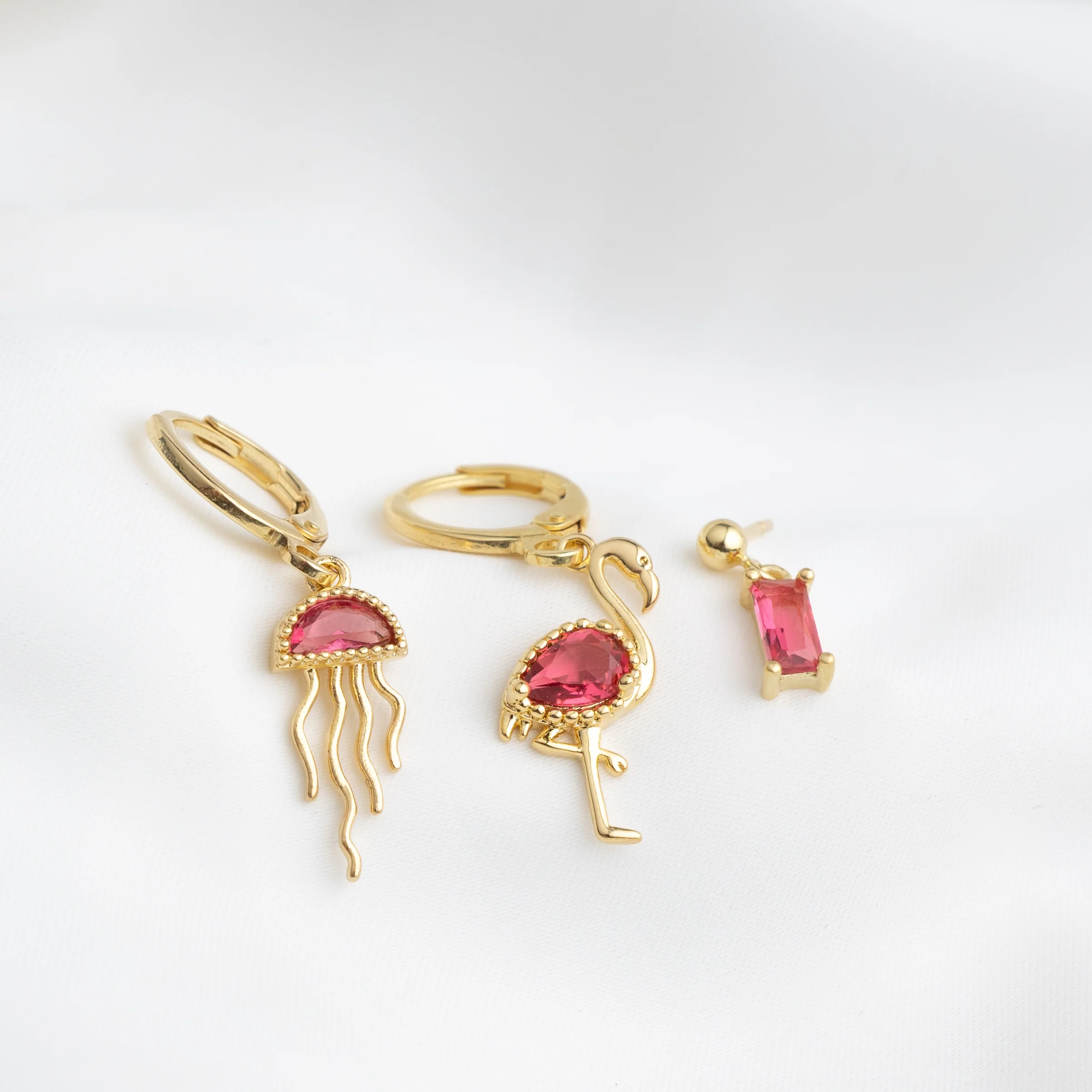 Pink Tropical Jellyfish Earring - Image 3