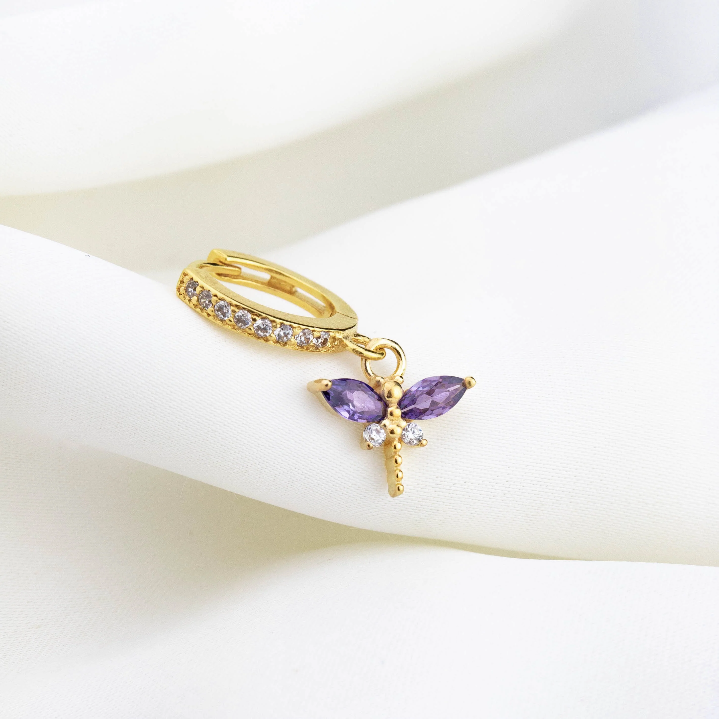 Purple Dragonfly Earring - Image 3