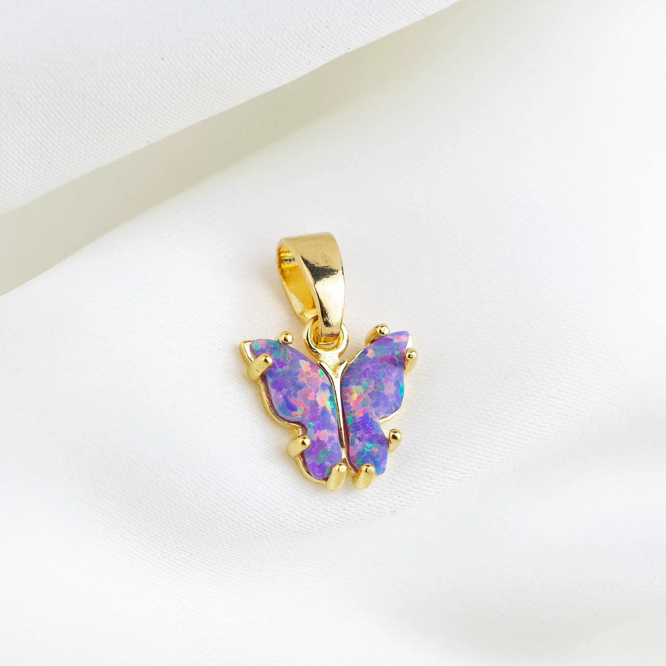 Purple Opal Wings Butterfly Necklace - Image 3