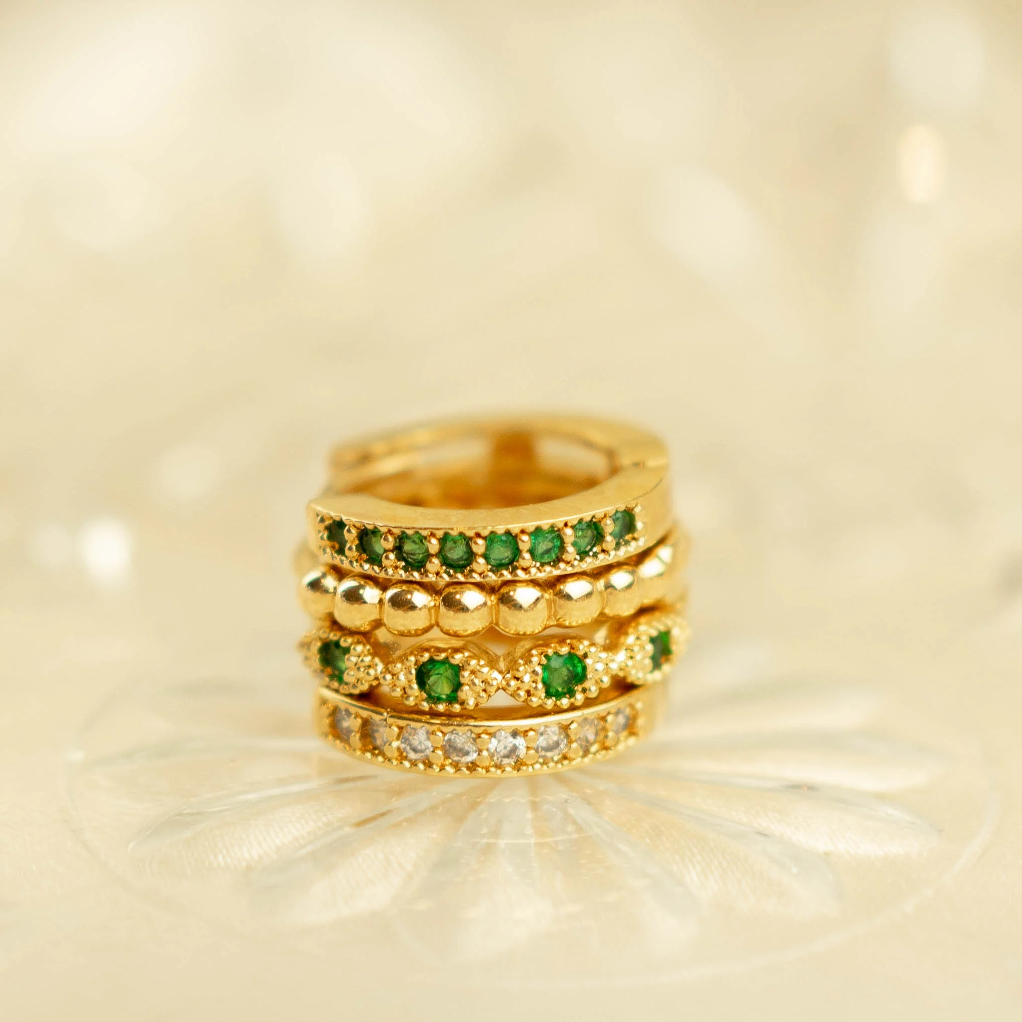 Round Golden Hoop Earring - Image 3