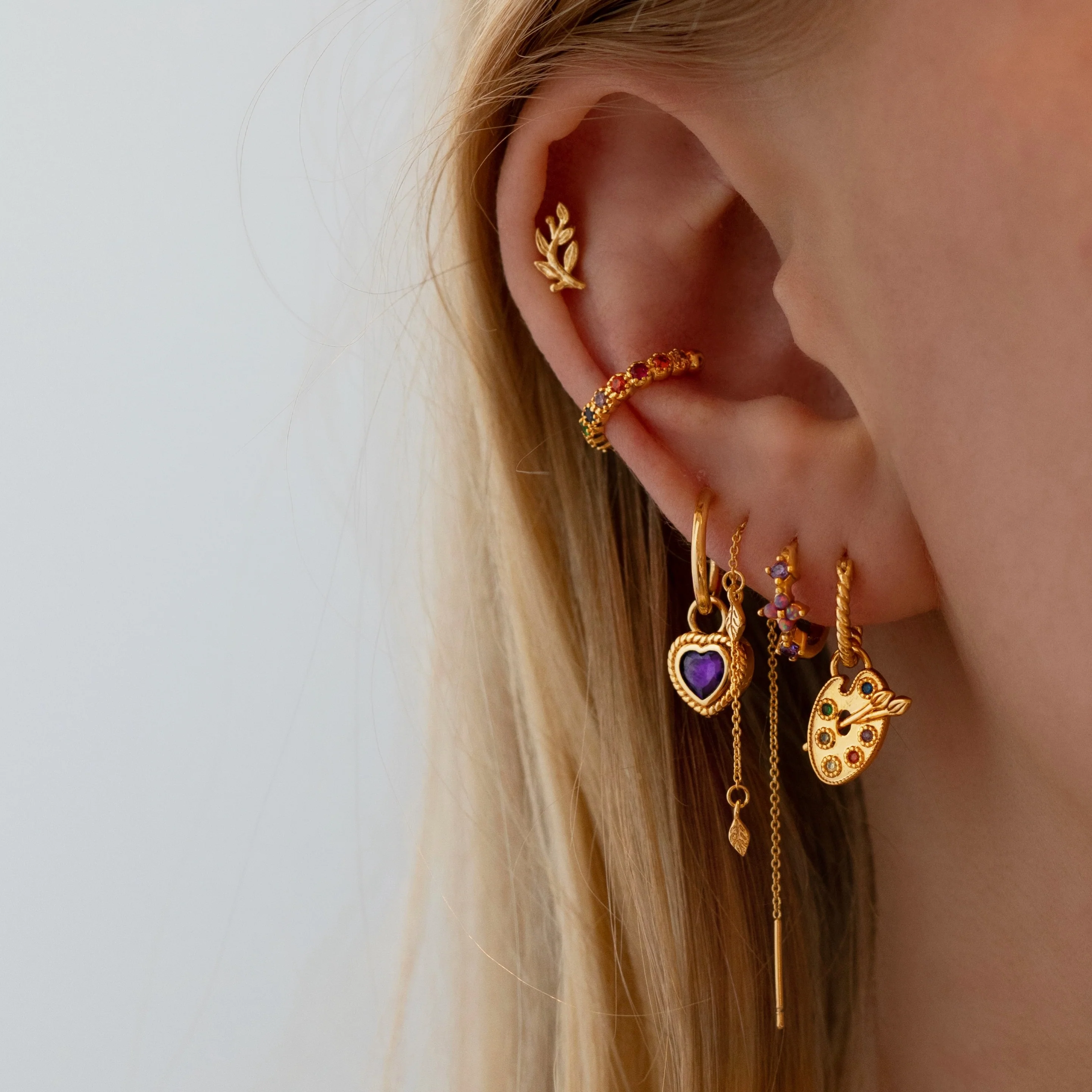 Silver Artists' Palette Earring - Image 4
