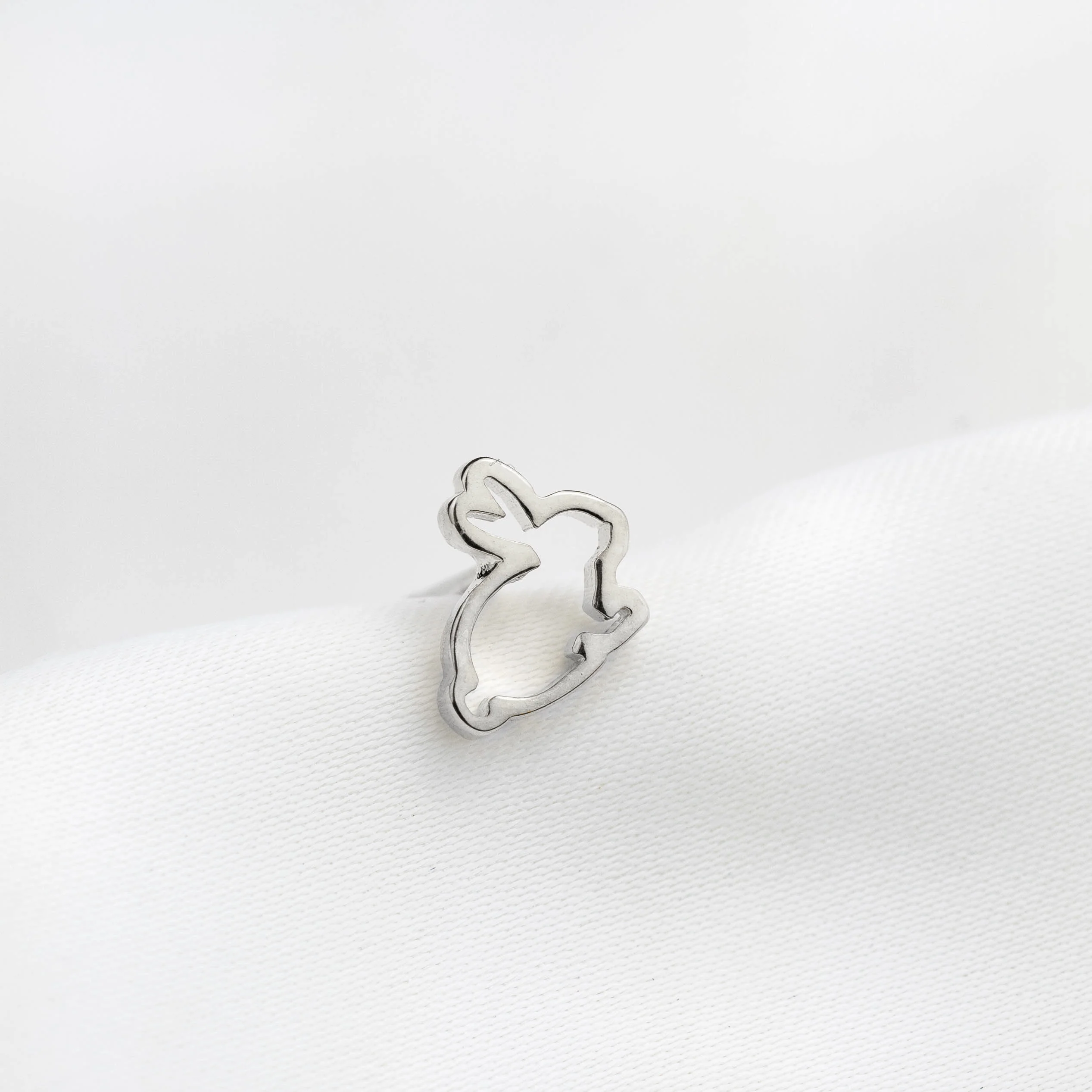 Silver Bunny Stud