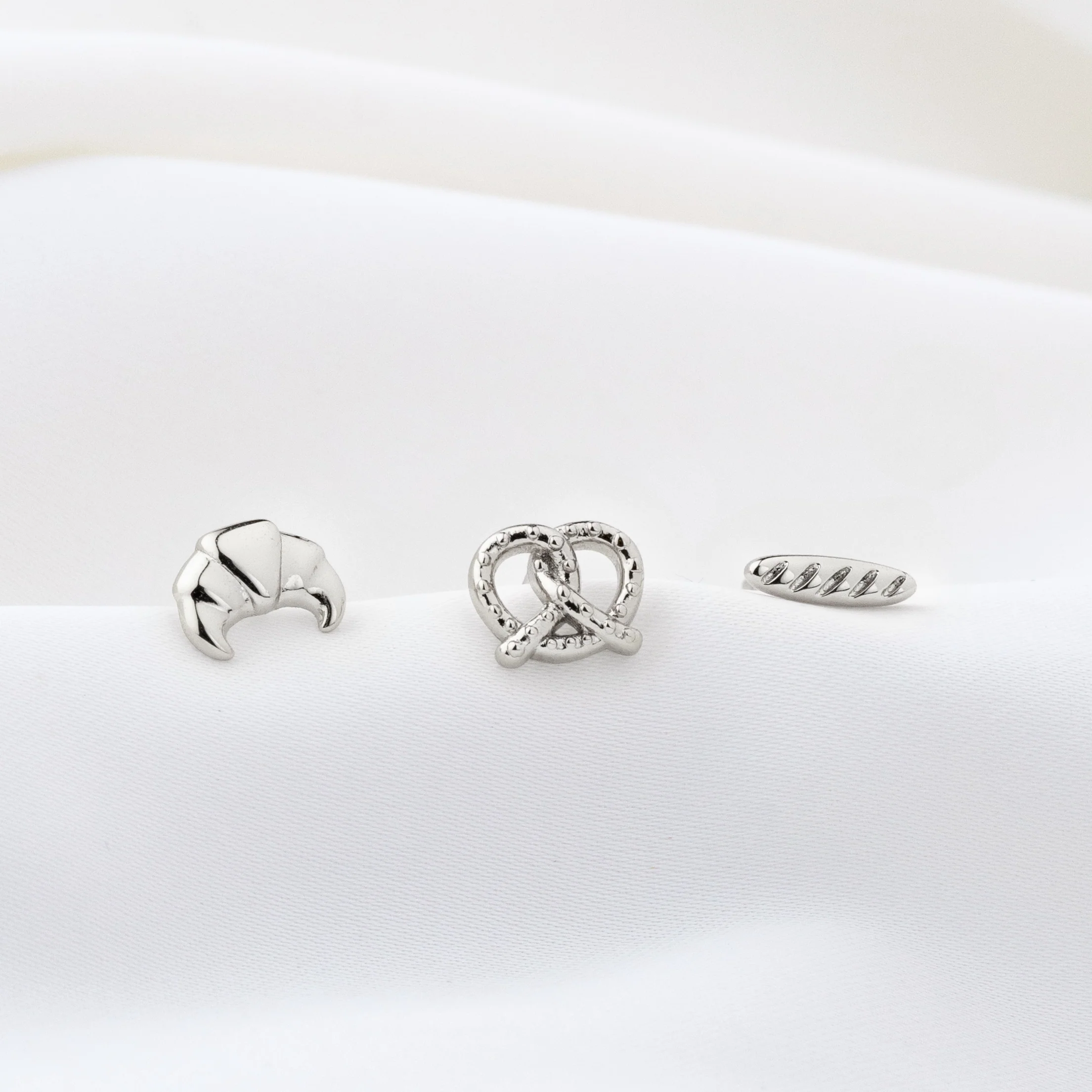Silver Croissant Stud - Image 2