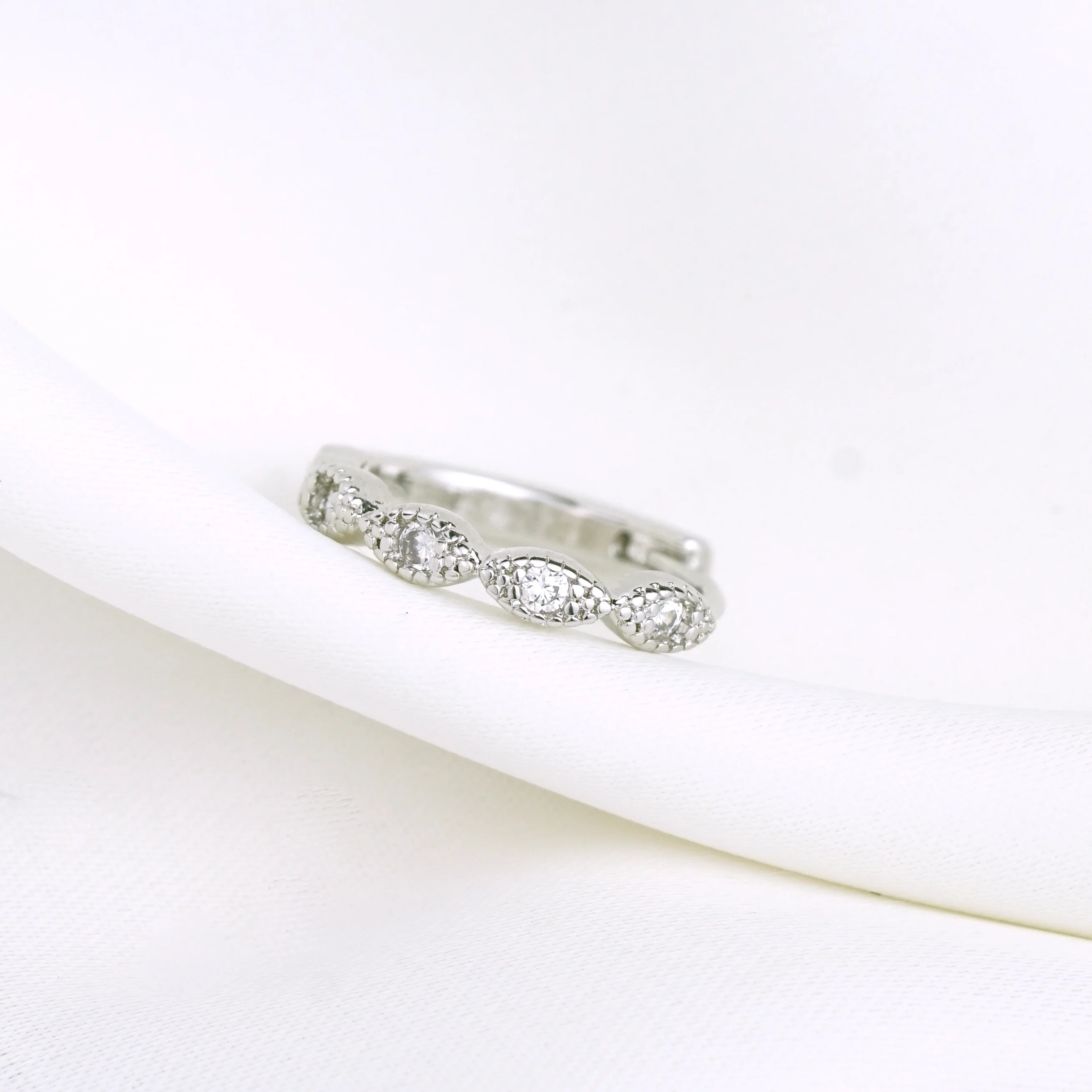 Silver Delicate Cubic Hoop - Image 2