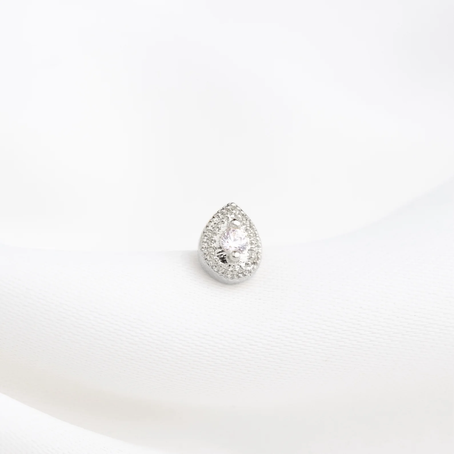 Silver Droplet Stud