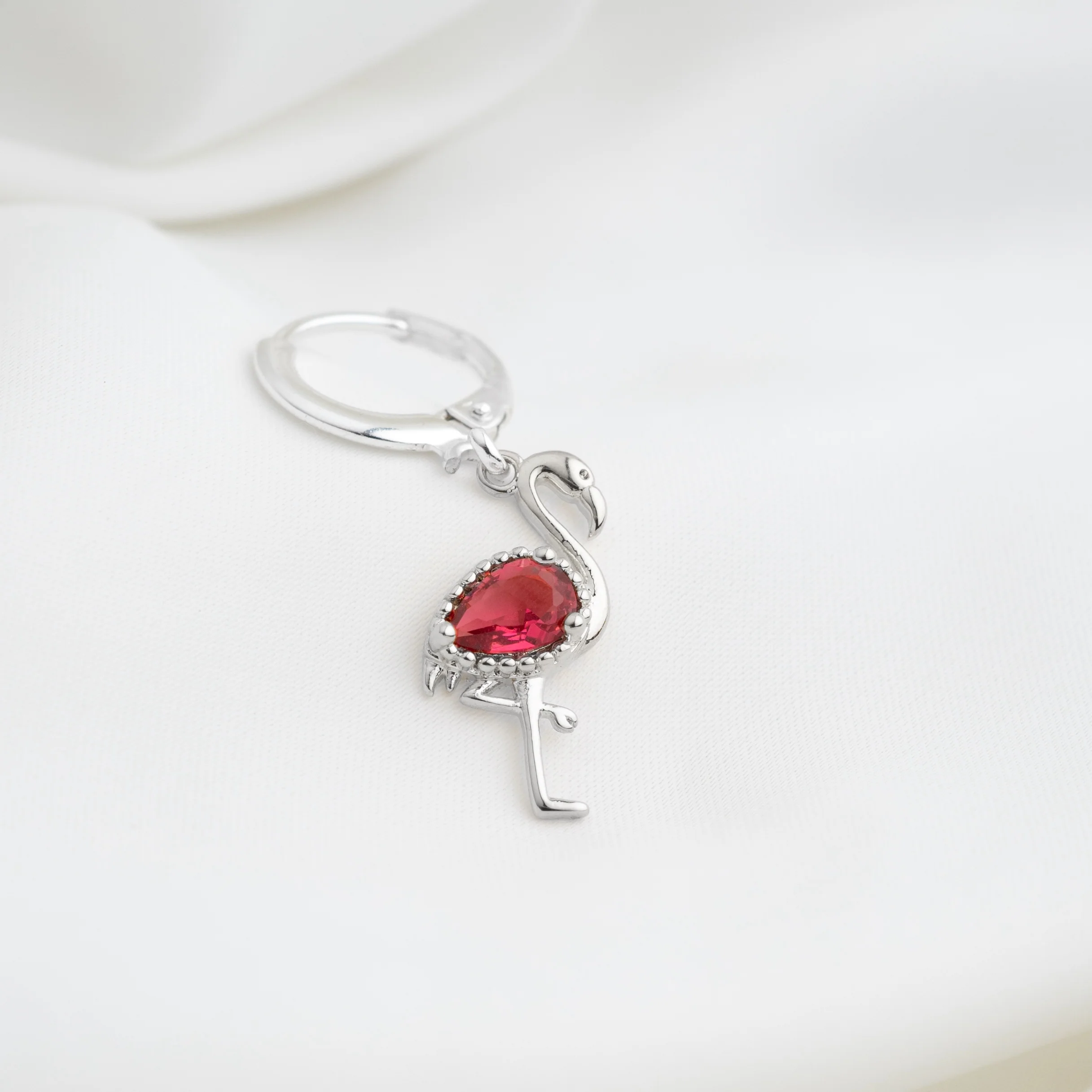 Silver Flamingo Earring