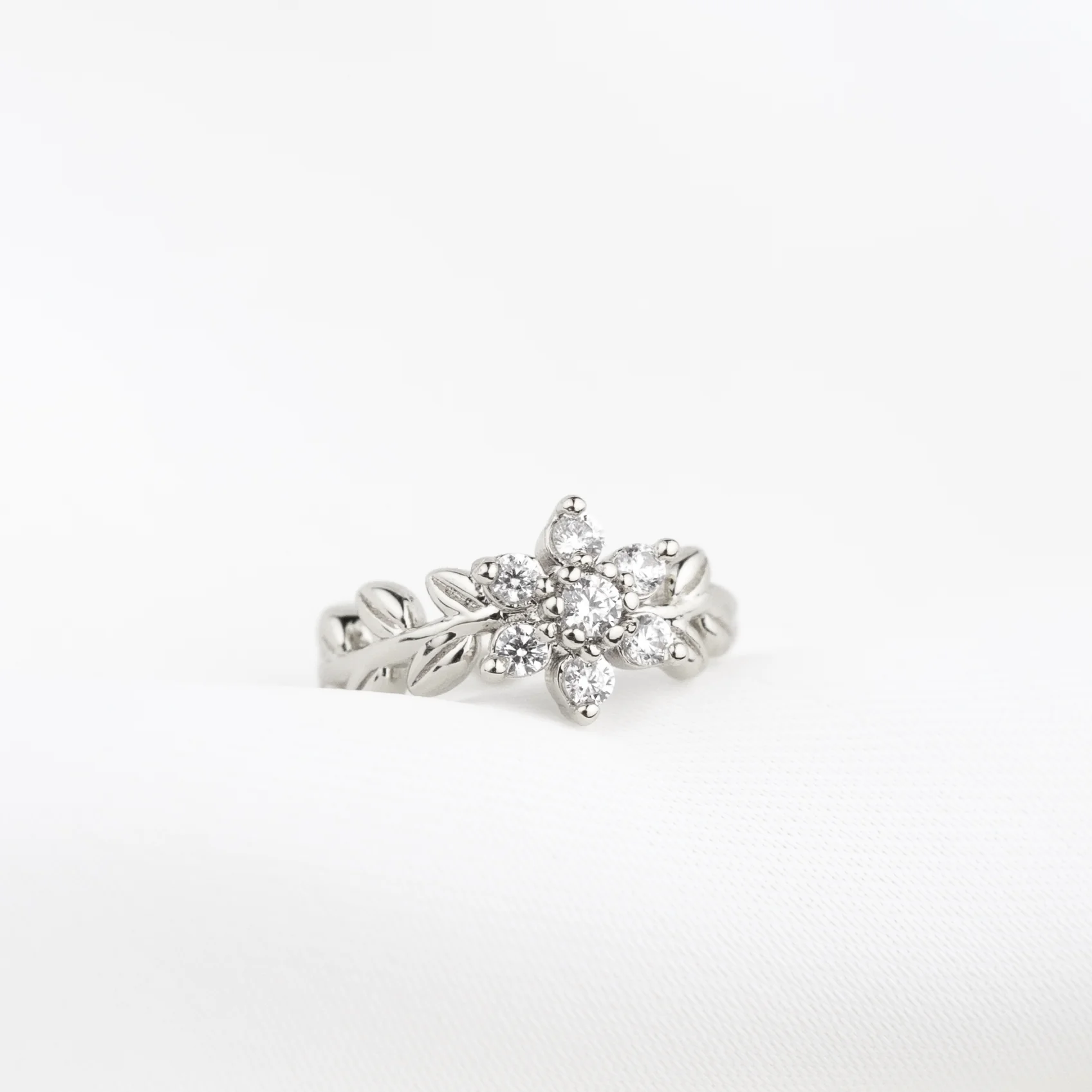 Silver Floral Ear Cuff - Image 2