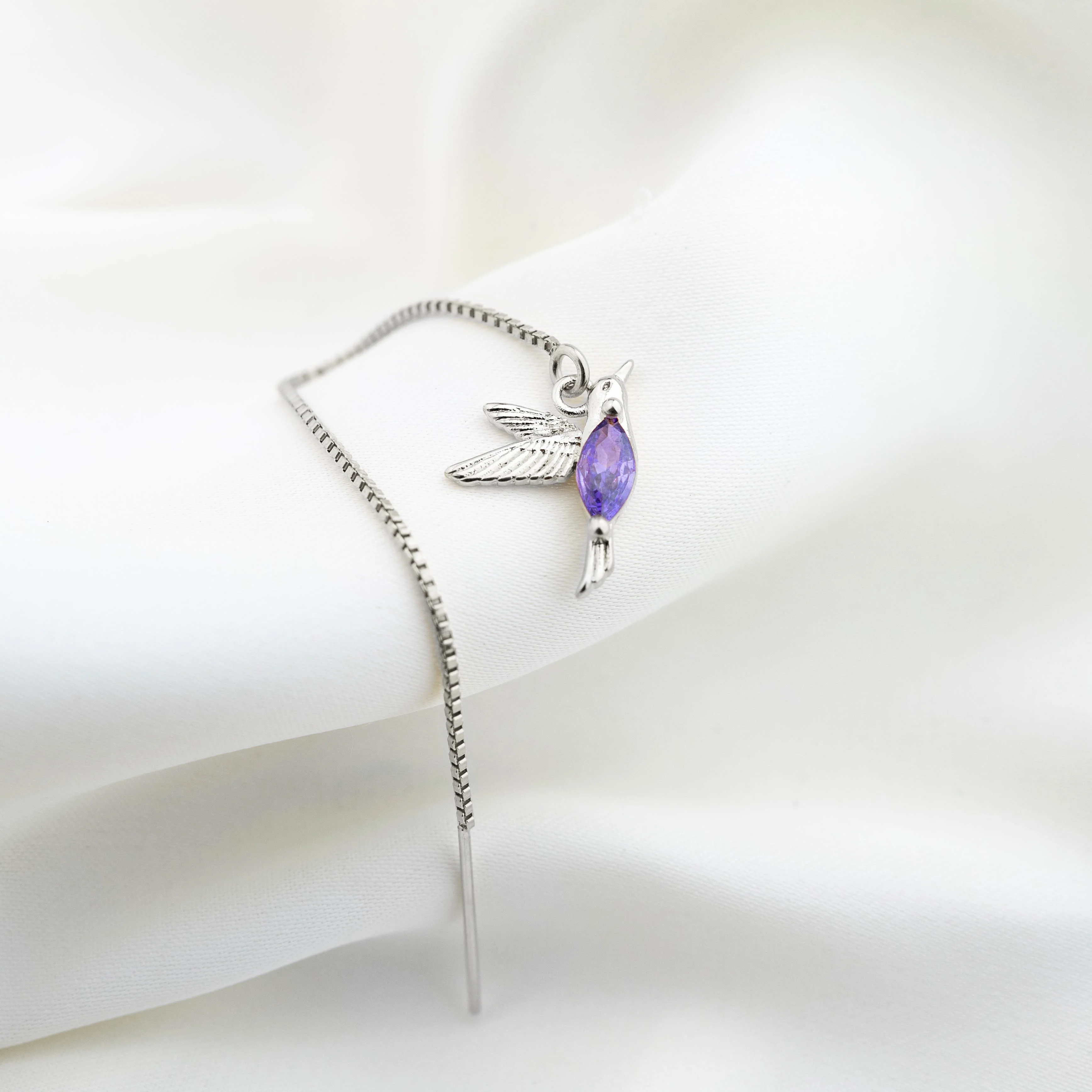 Silver Purple Gleaming Hummingbird Earthread - Image 2