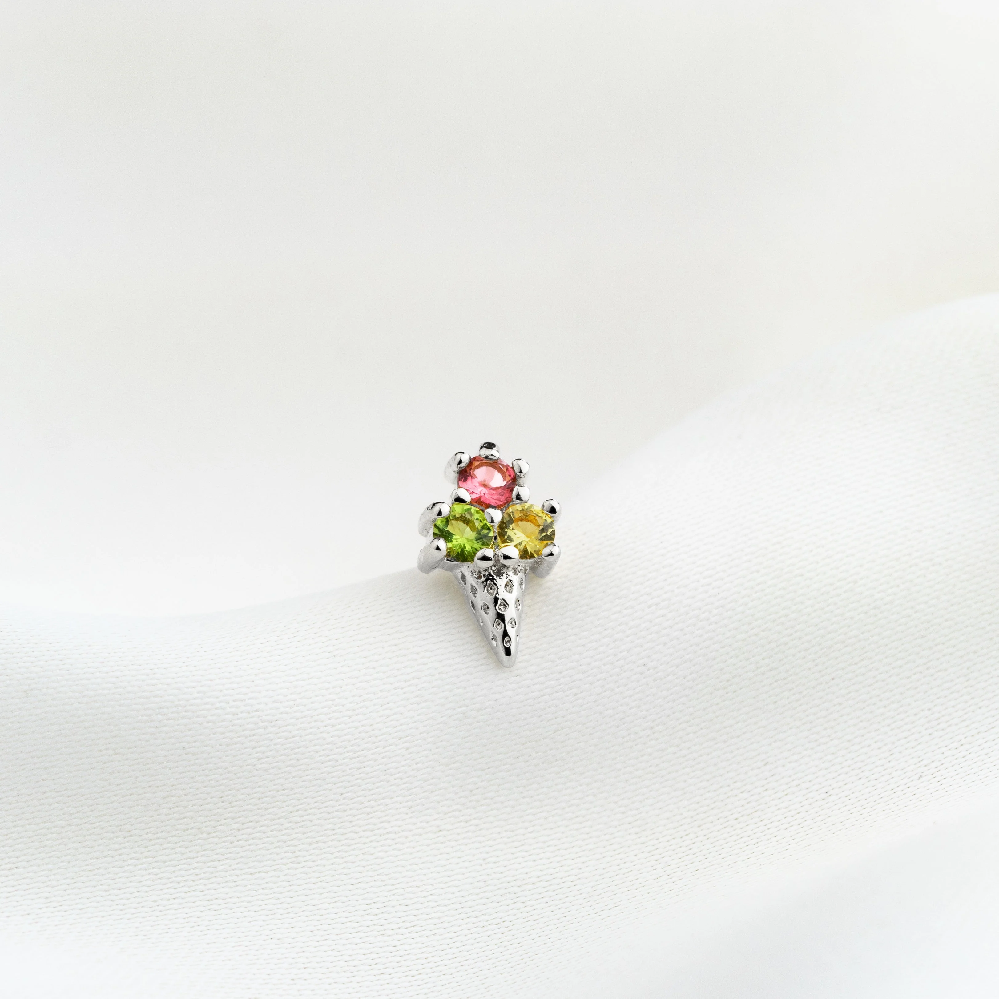 Silver Ice Cream Stud