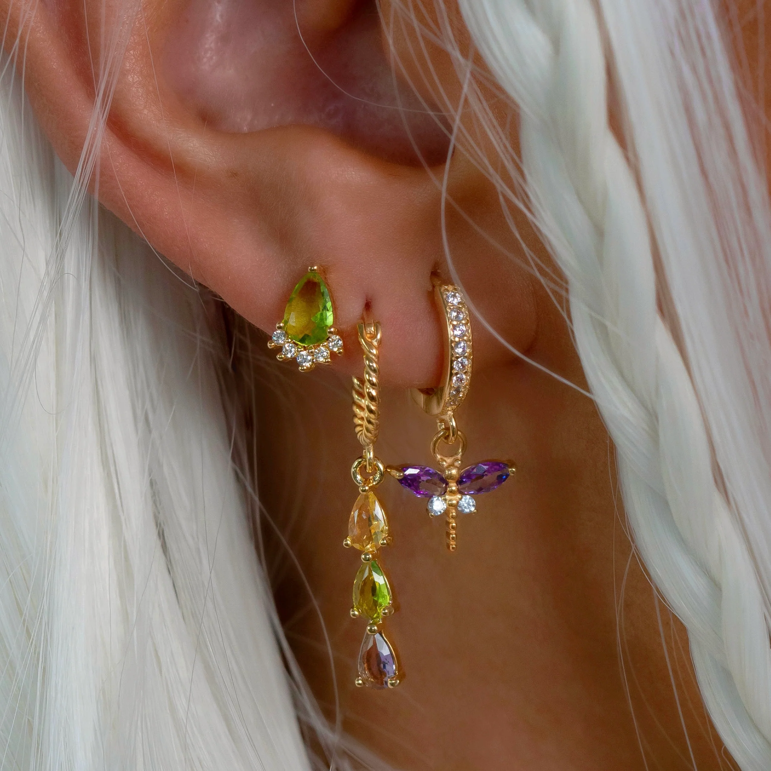 Silver Lavender Field Drop Earring - Image 2