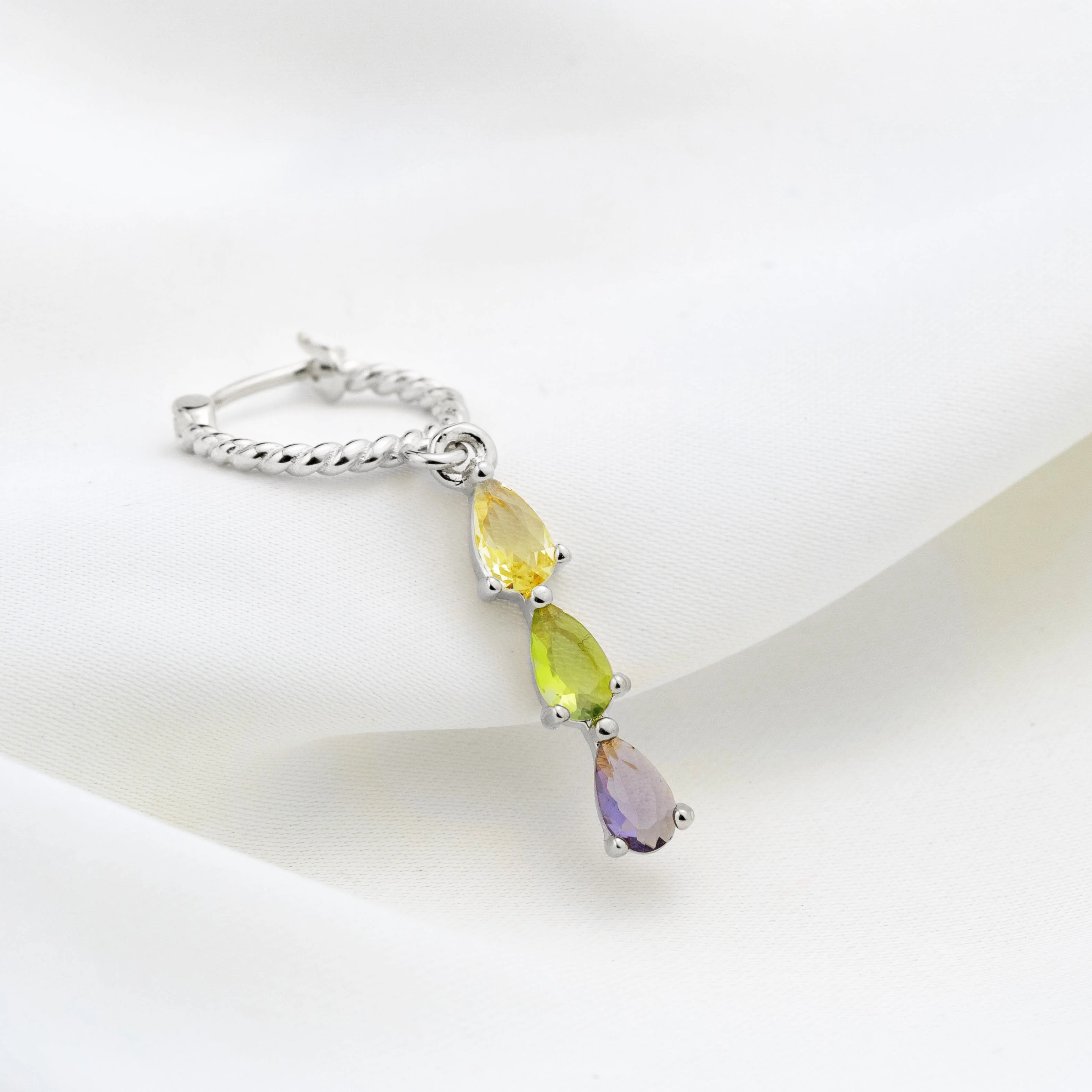 Silver Lavender Field Drop Earring - Image 3