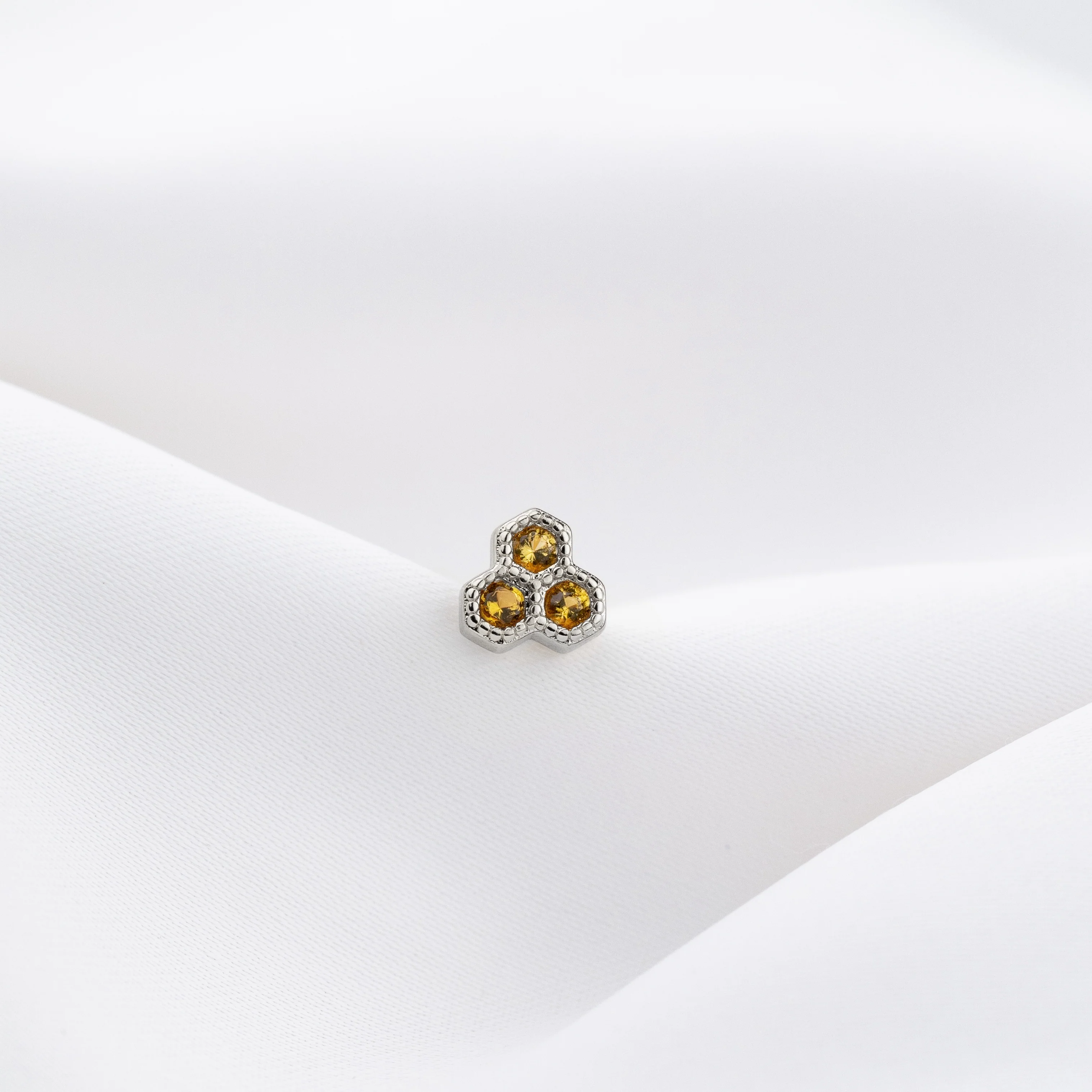 Silver Mini Honeycomb Stud