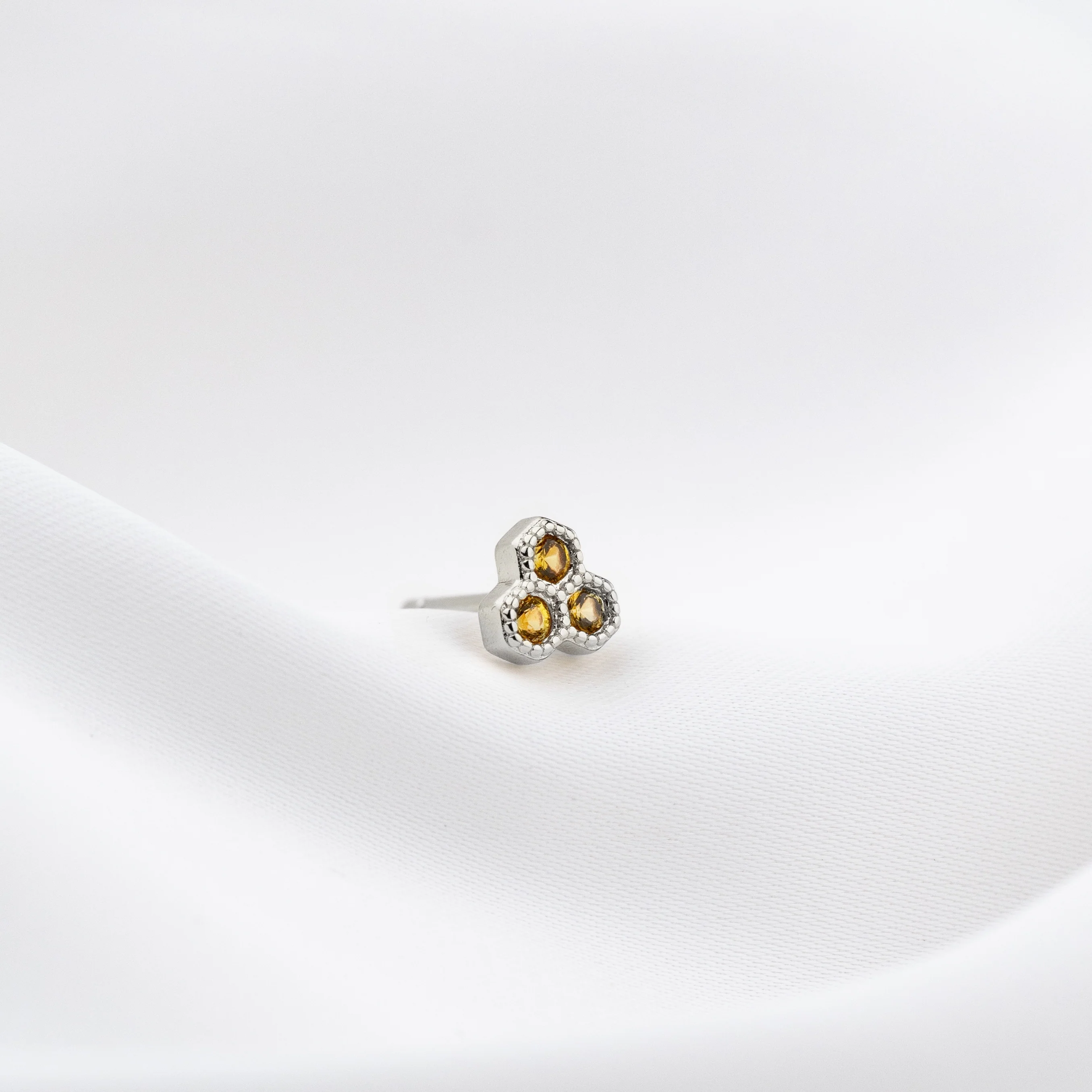 Silver Mini Honeycomb Stud - Image 2