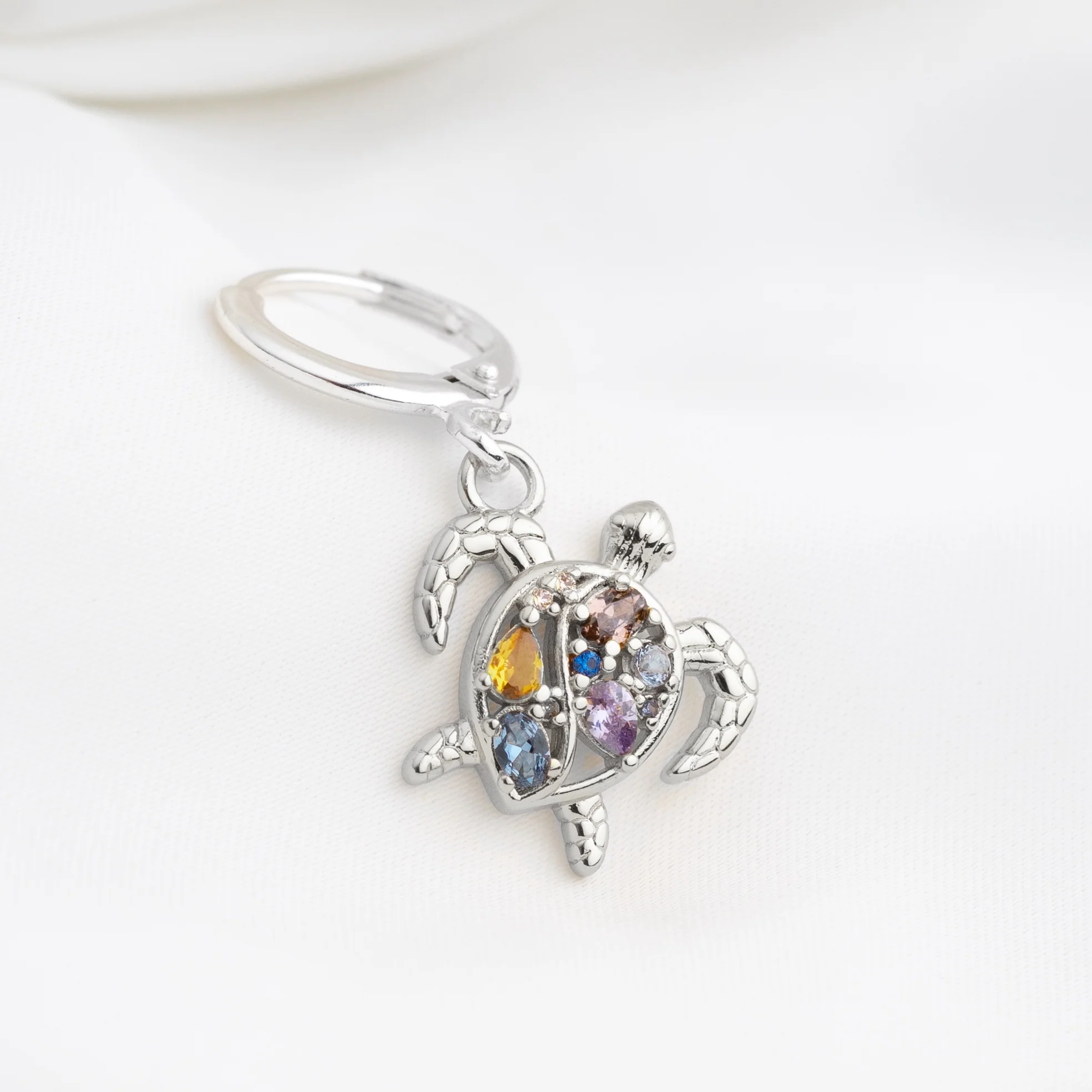 Silver Mystic Turtle Earring