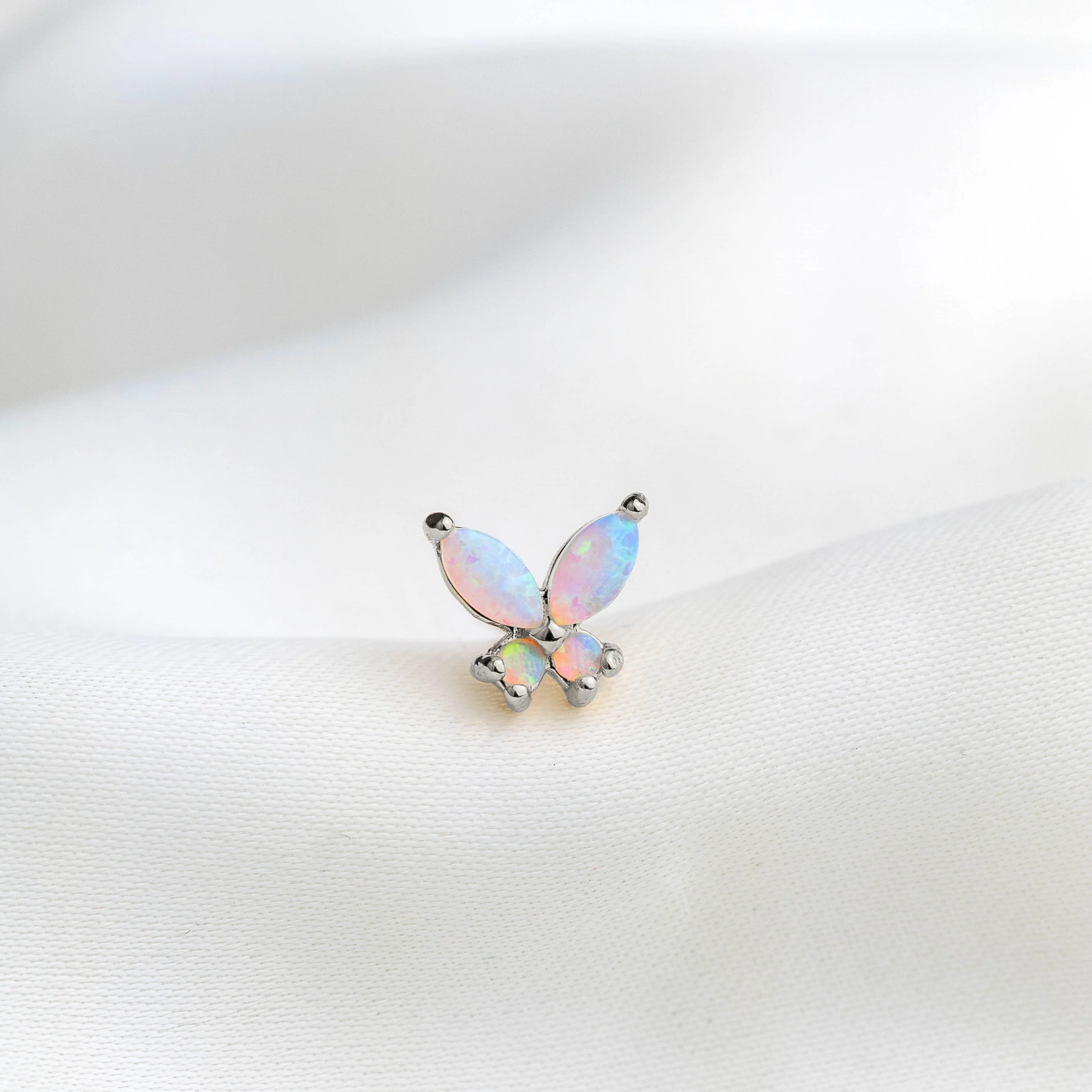 Silver Opal Butterfly Stud - Image 2
