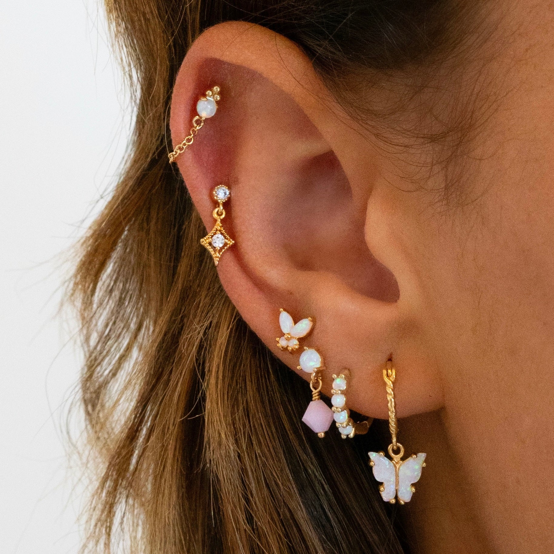 Silver Opal Butterfly Stud - Image 3