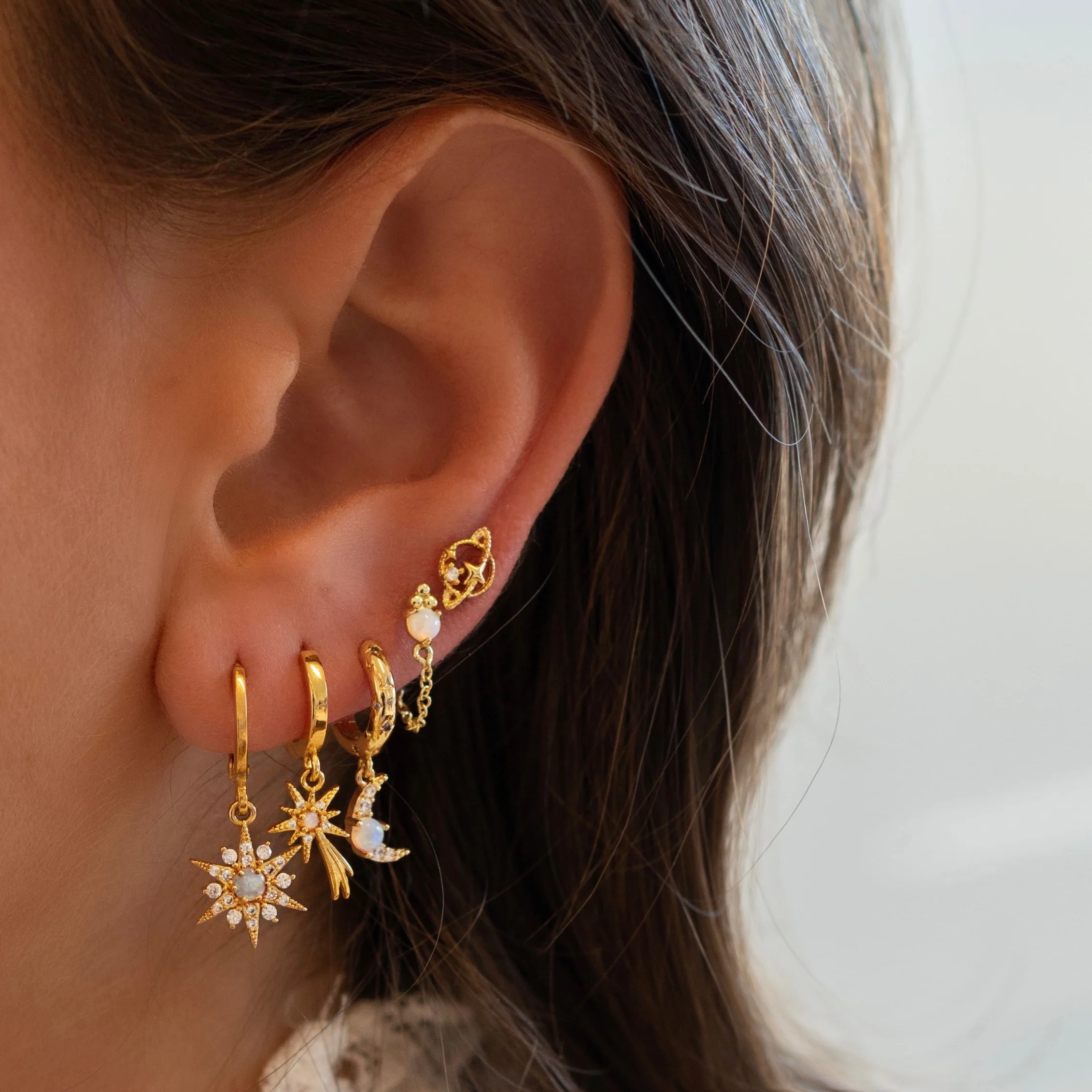 Silver Opal Falling Star Earring - Image 3