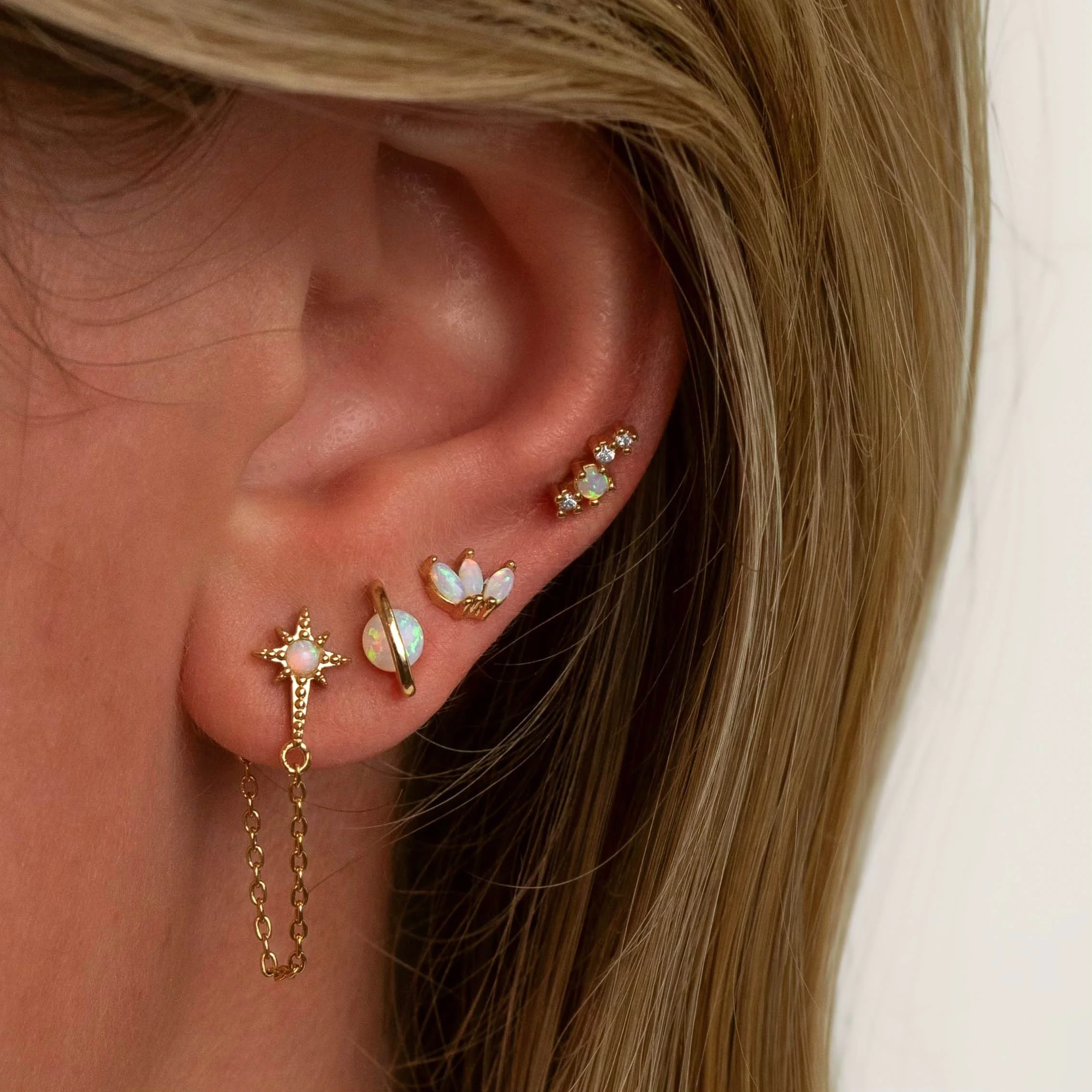 Silver Opal Petal Stud - Image 3
