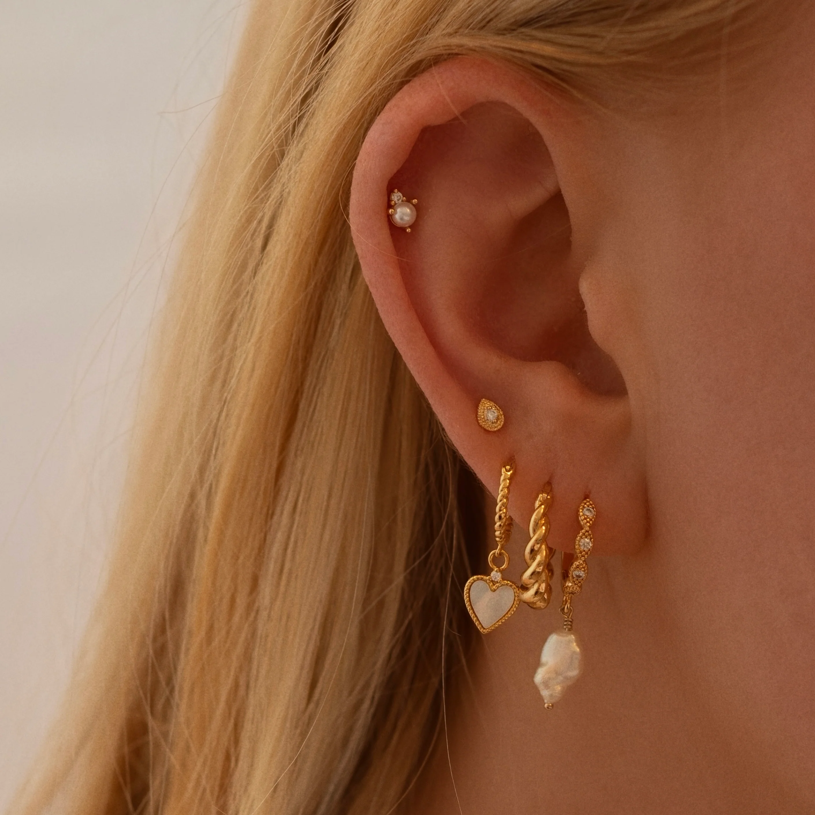 Silver Organic Pearl Cubic Earring (Limited Edition) - Image 2