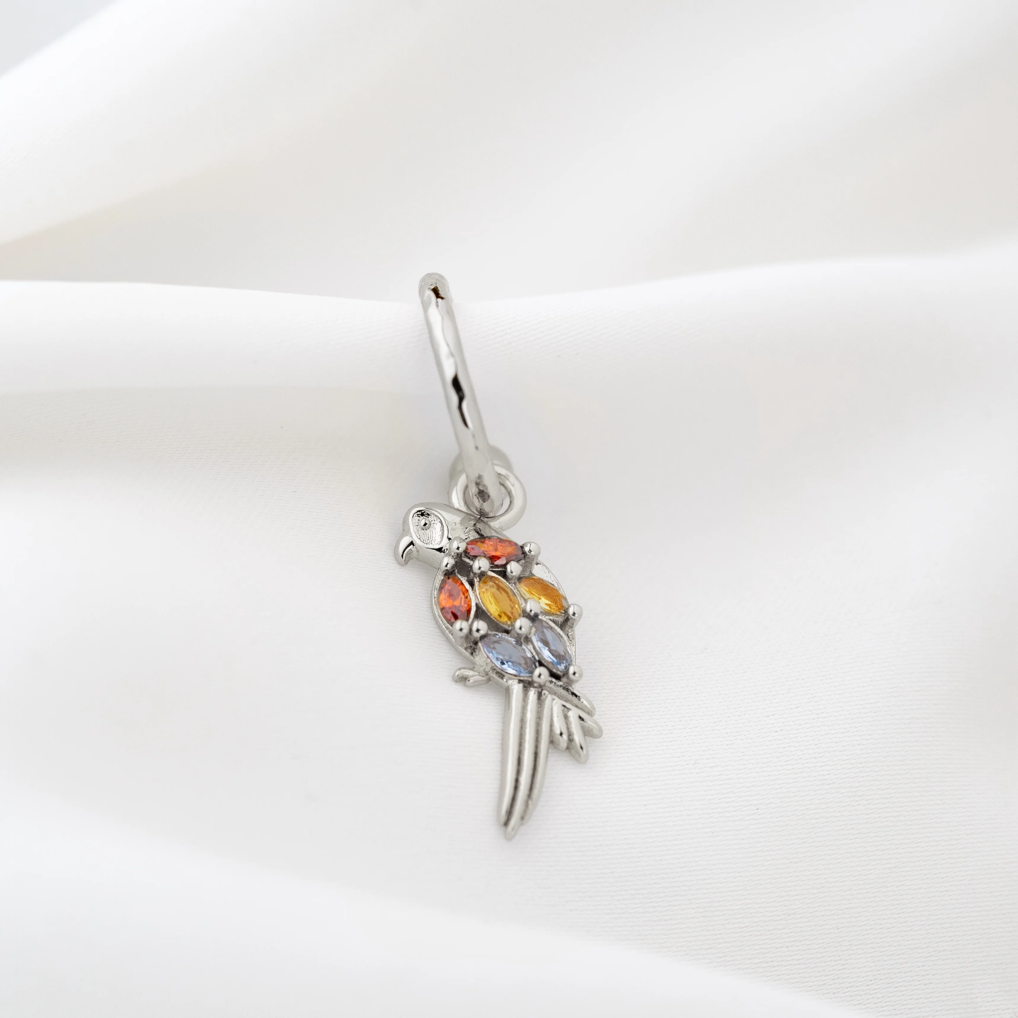 Silver Paradise Parrot Earring - Image 2