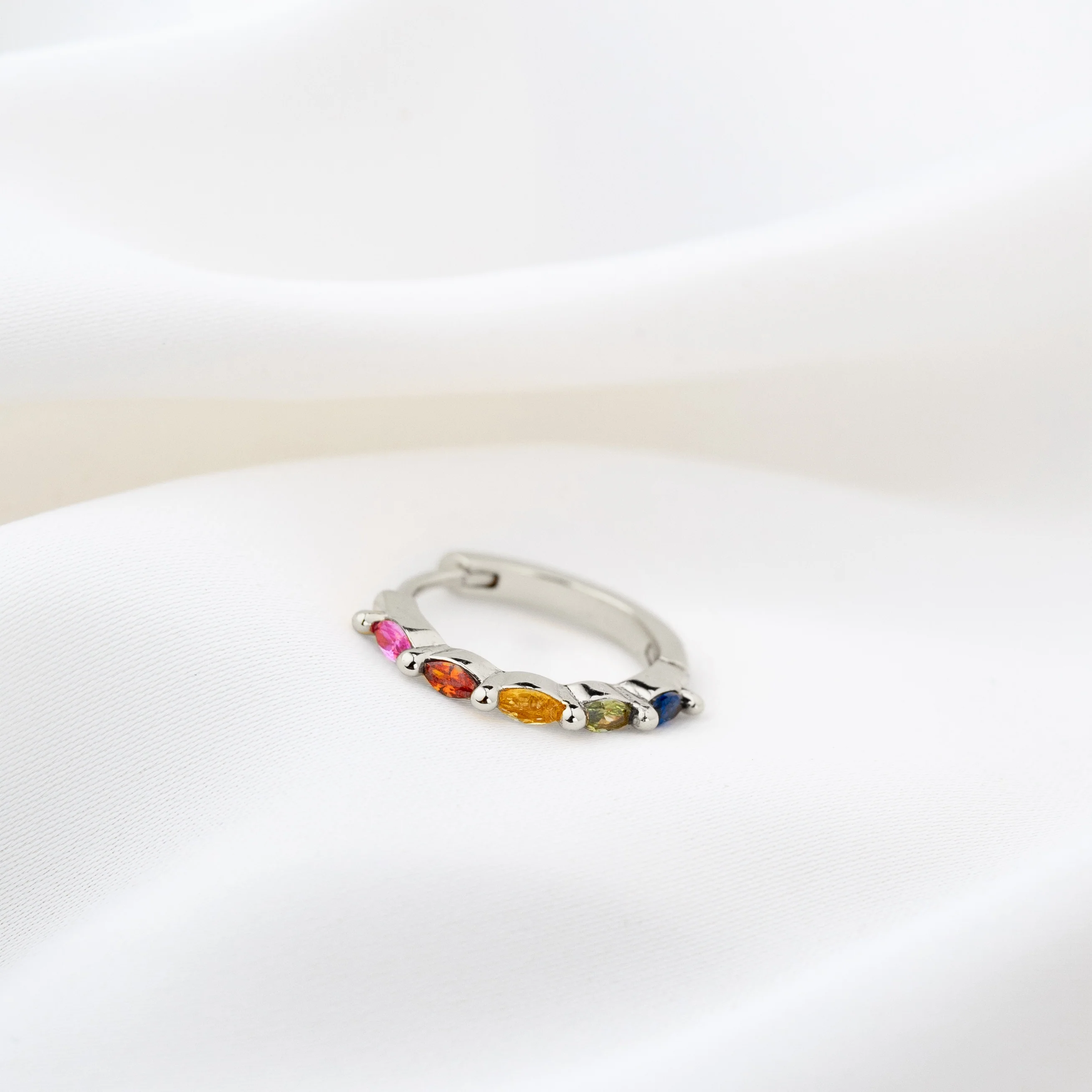 Silver Rainbow hoop