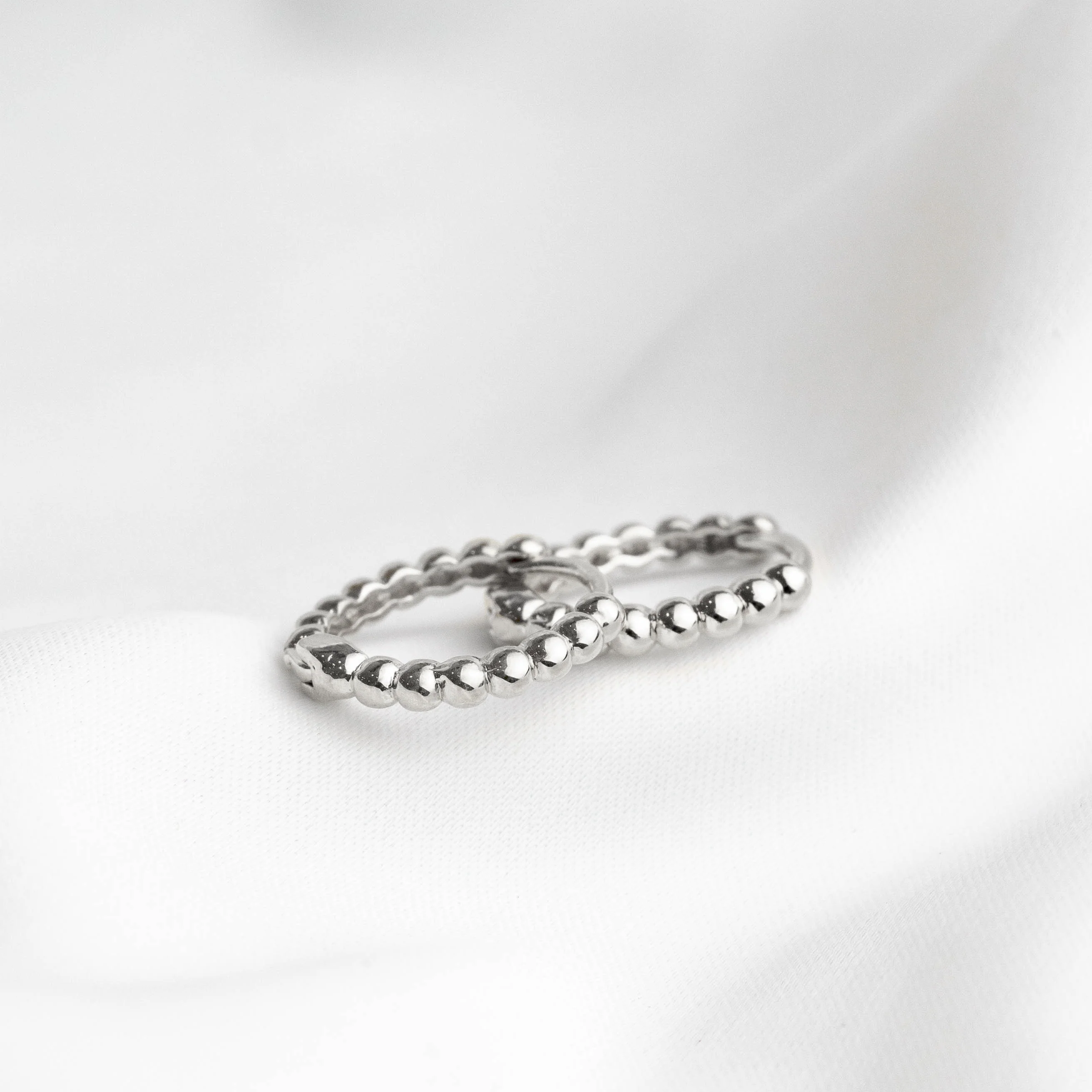 Round Silver Hoop Earring - Image 3