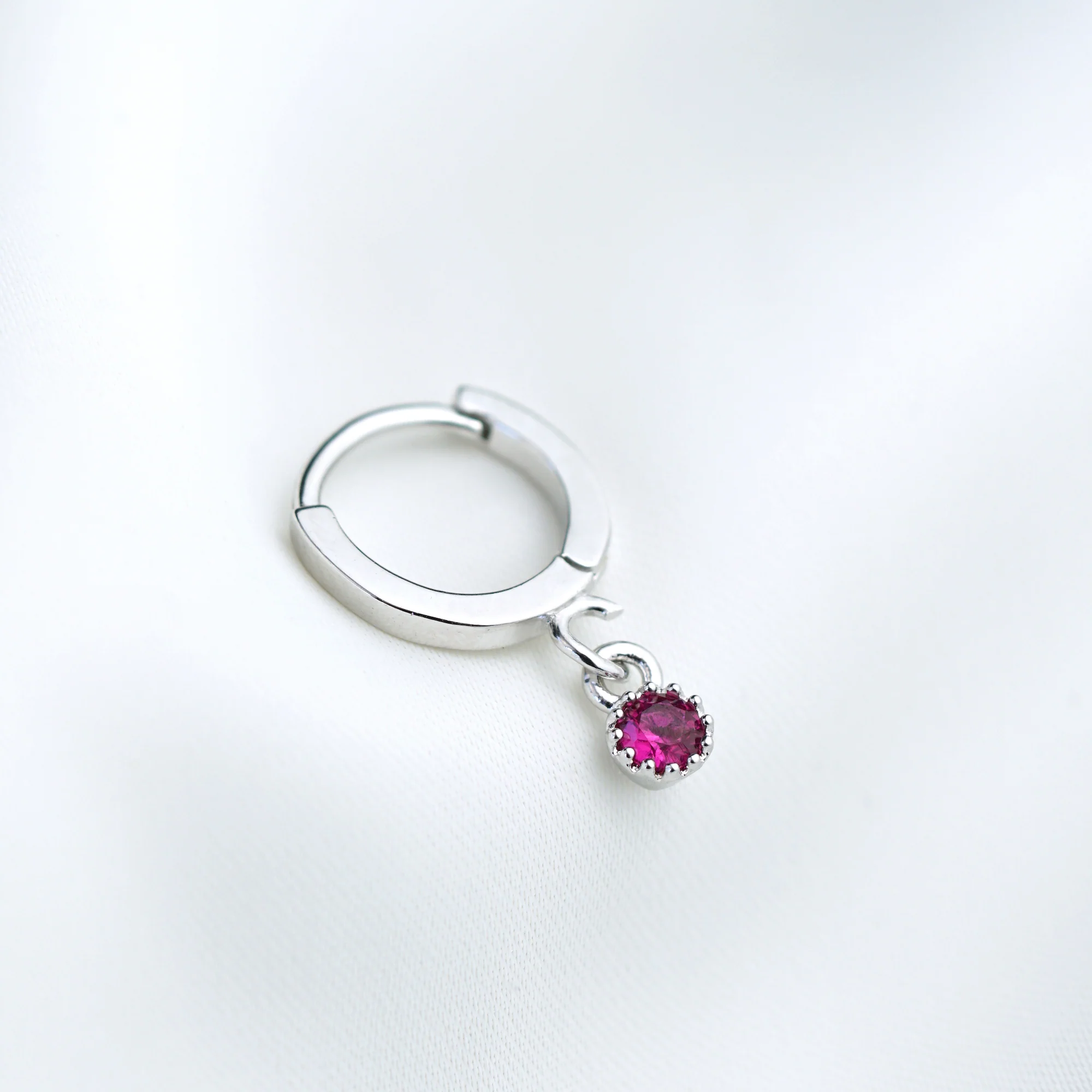 Silver Small Birthstone Earring - Image 10