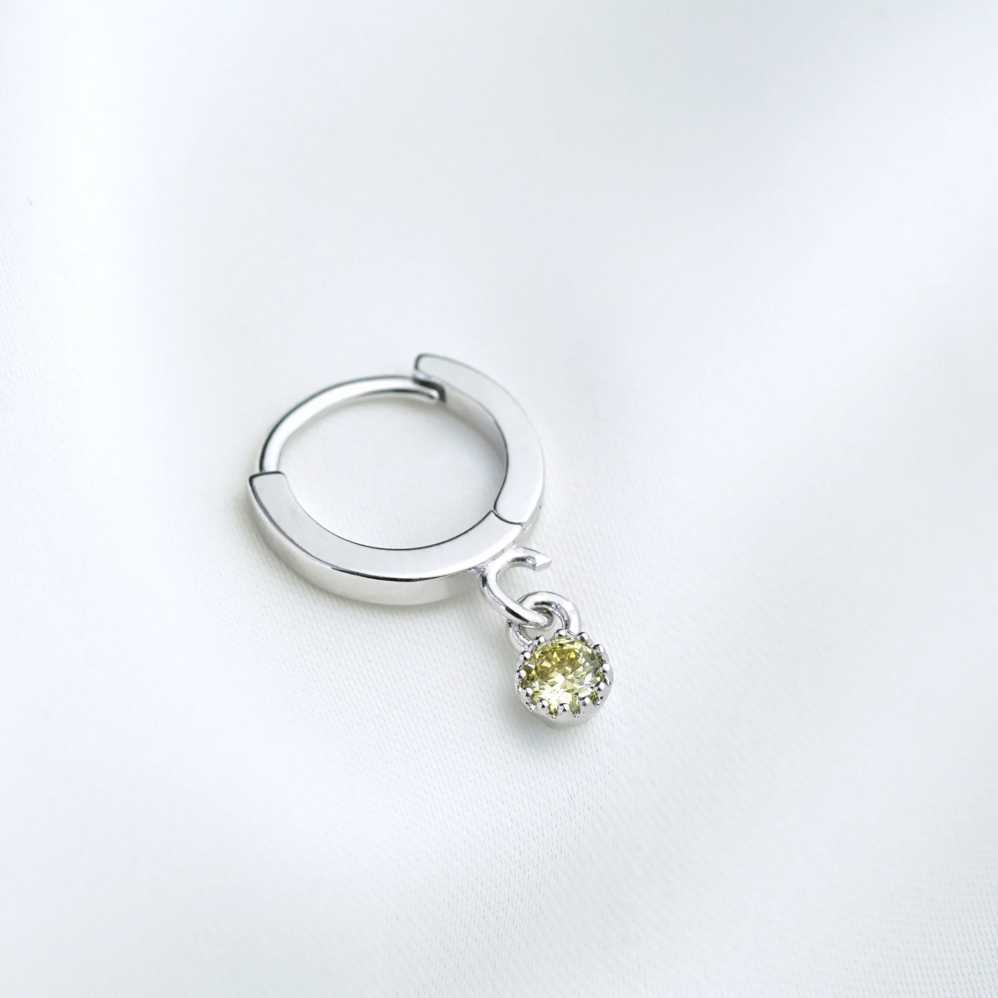 Silver Small Birthstone Earring - Image 11