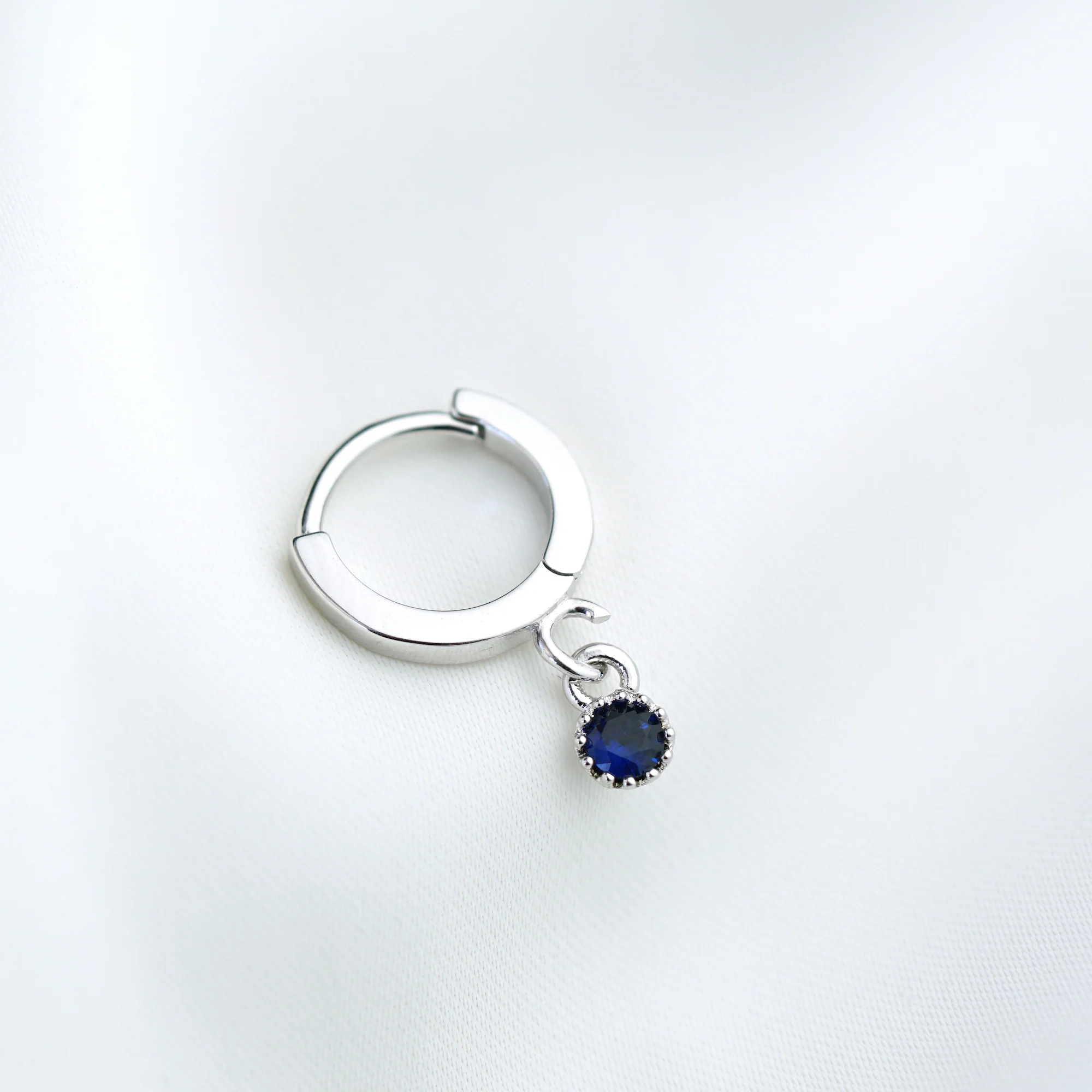 Silver Small Birthstone Earring - Image 12