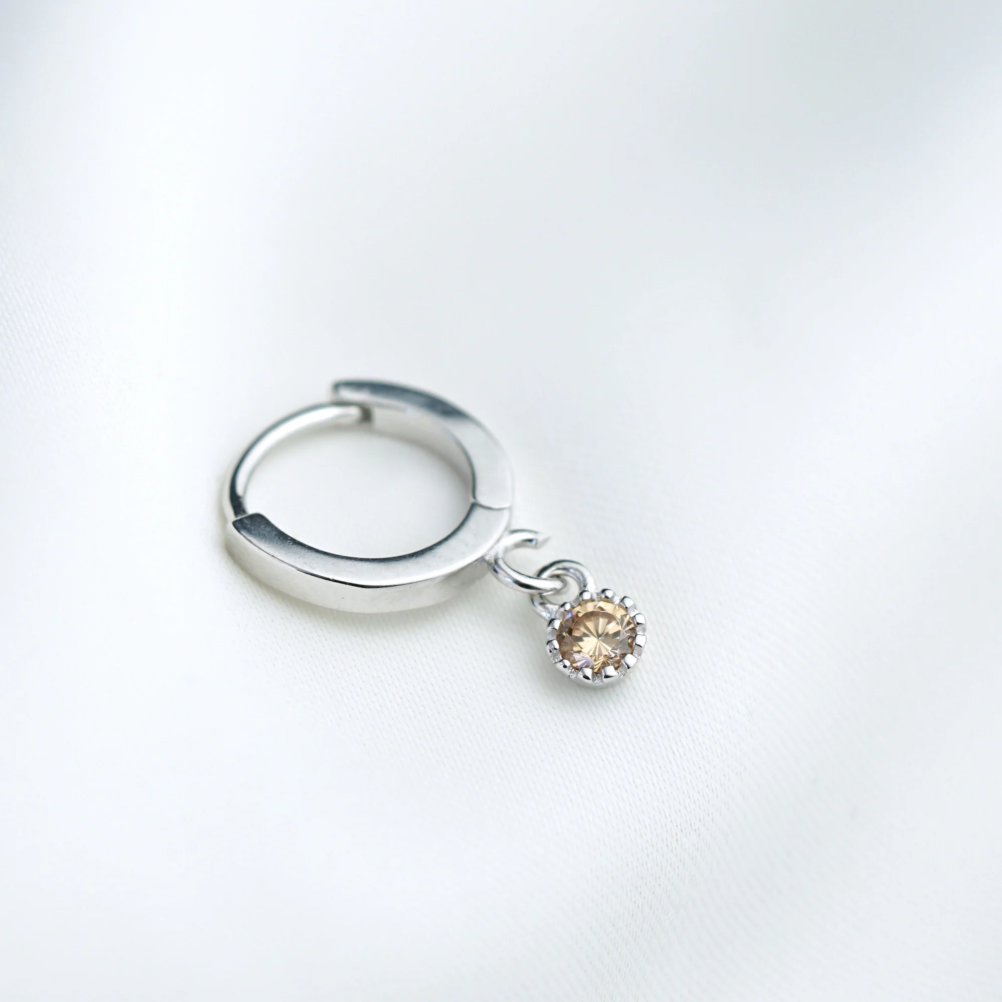 Silver Small Birthstone Earring - Image 14