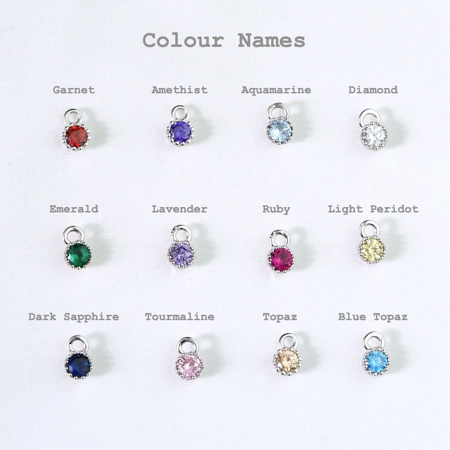 Silver Small Birthstone Earring - Image 3