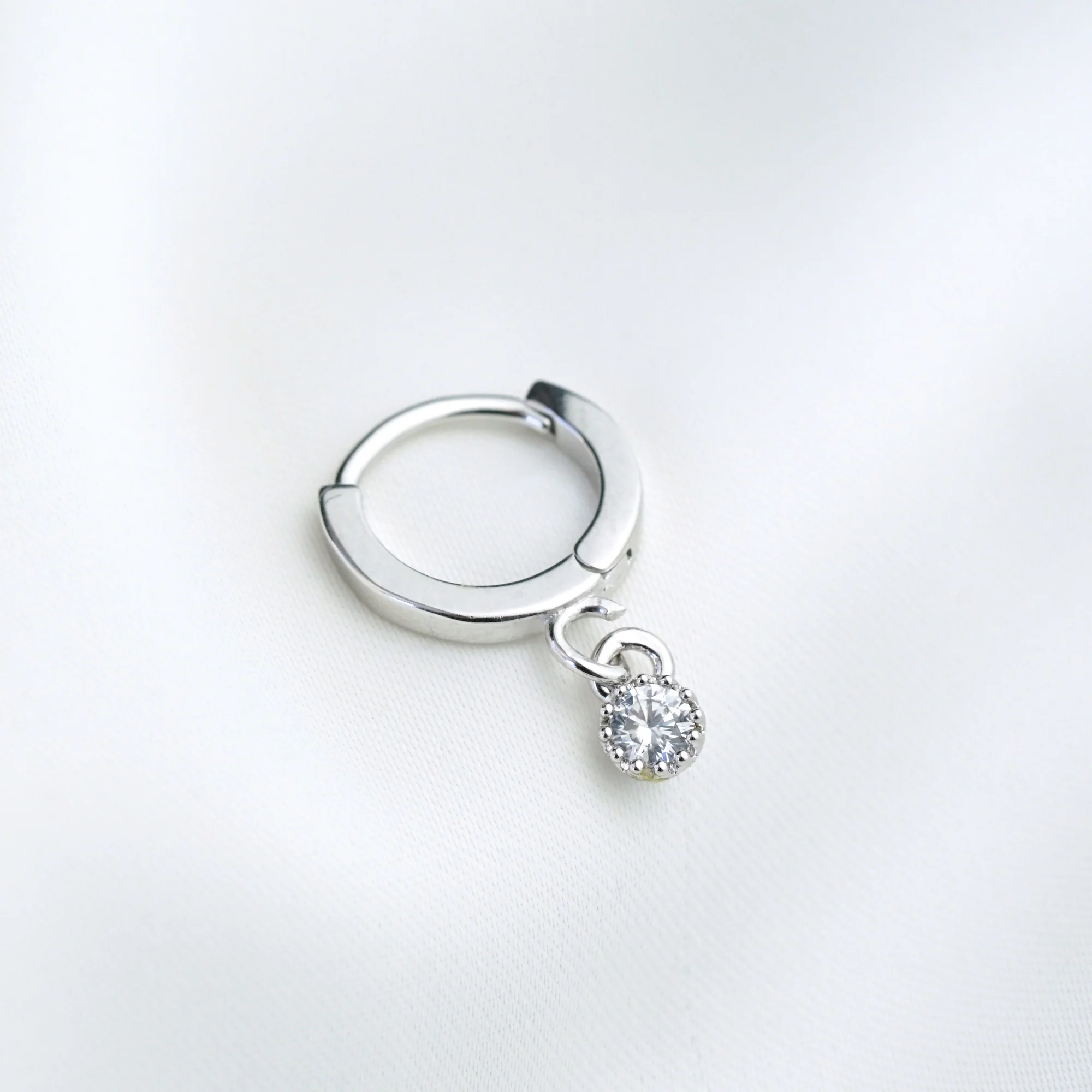 Silver Small Birthstone Earring - Image 7
