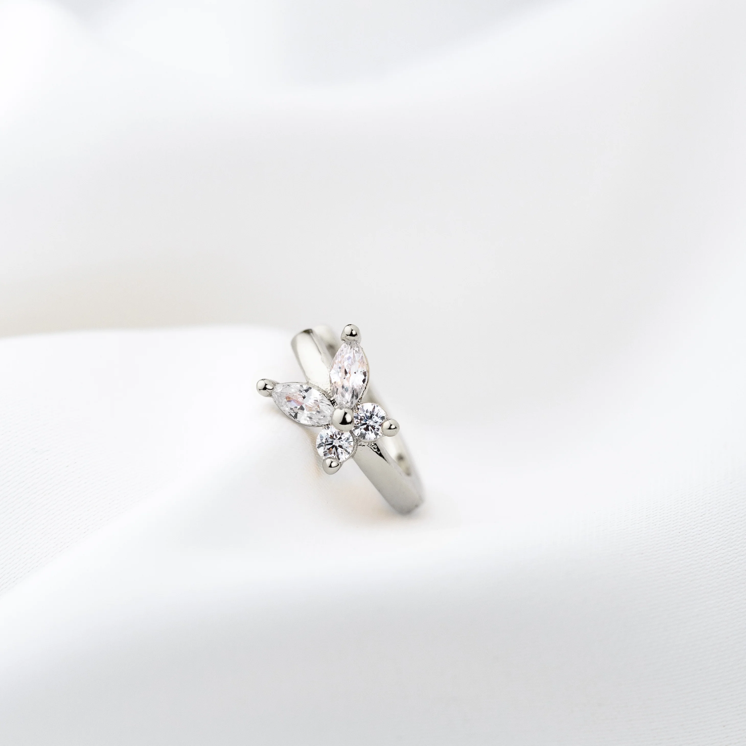 Silver Small Butterfly Hoop