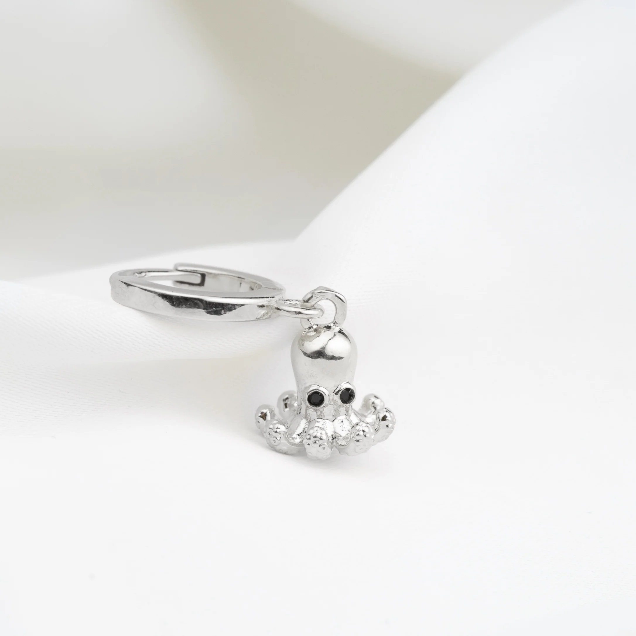 Silver Tiny Octopus Earring