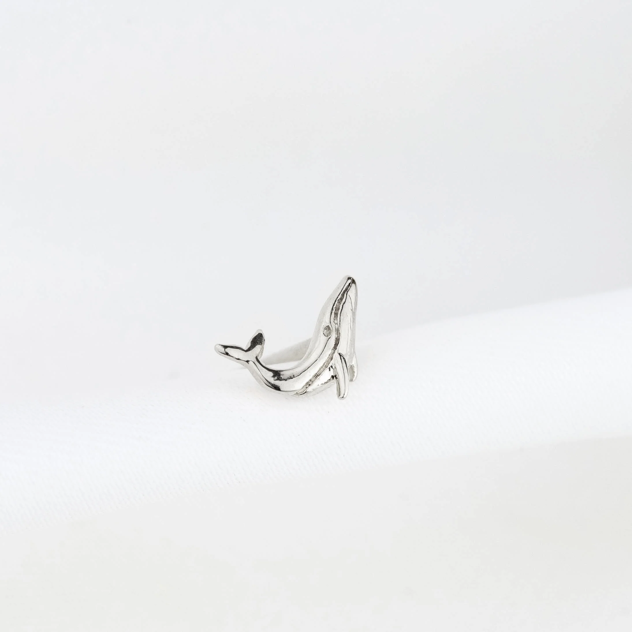 Silver Tiny Whale Stud